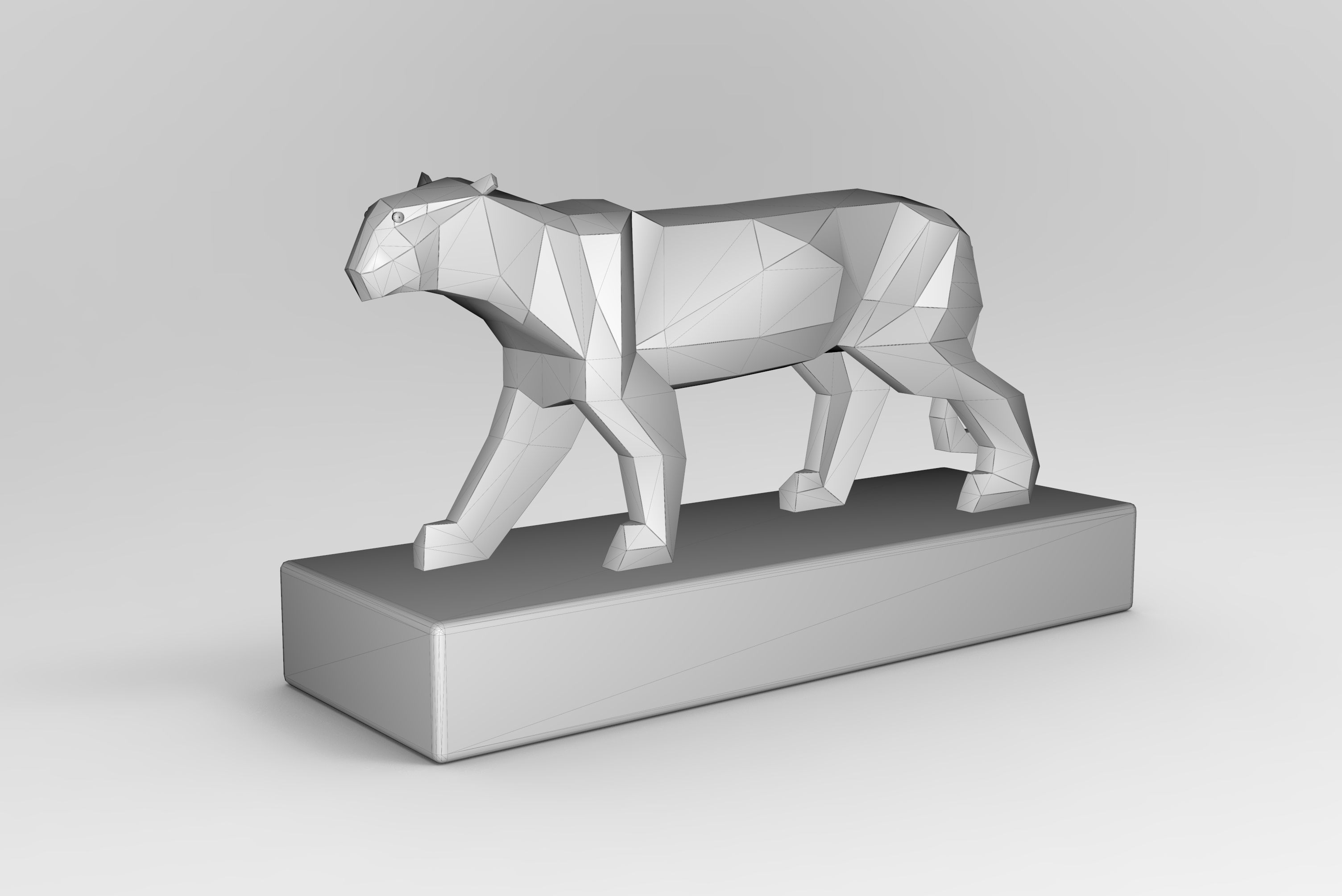 Panther Figurine Low-poly 3D model_6
