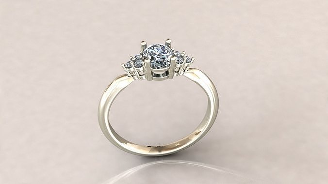 Oval Diamond Engagement ring 3D print model