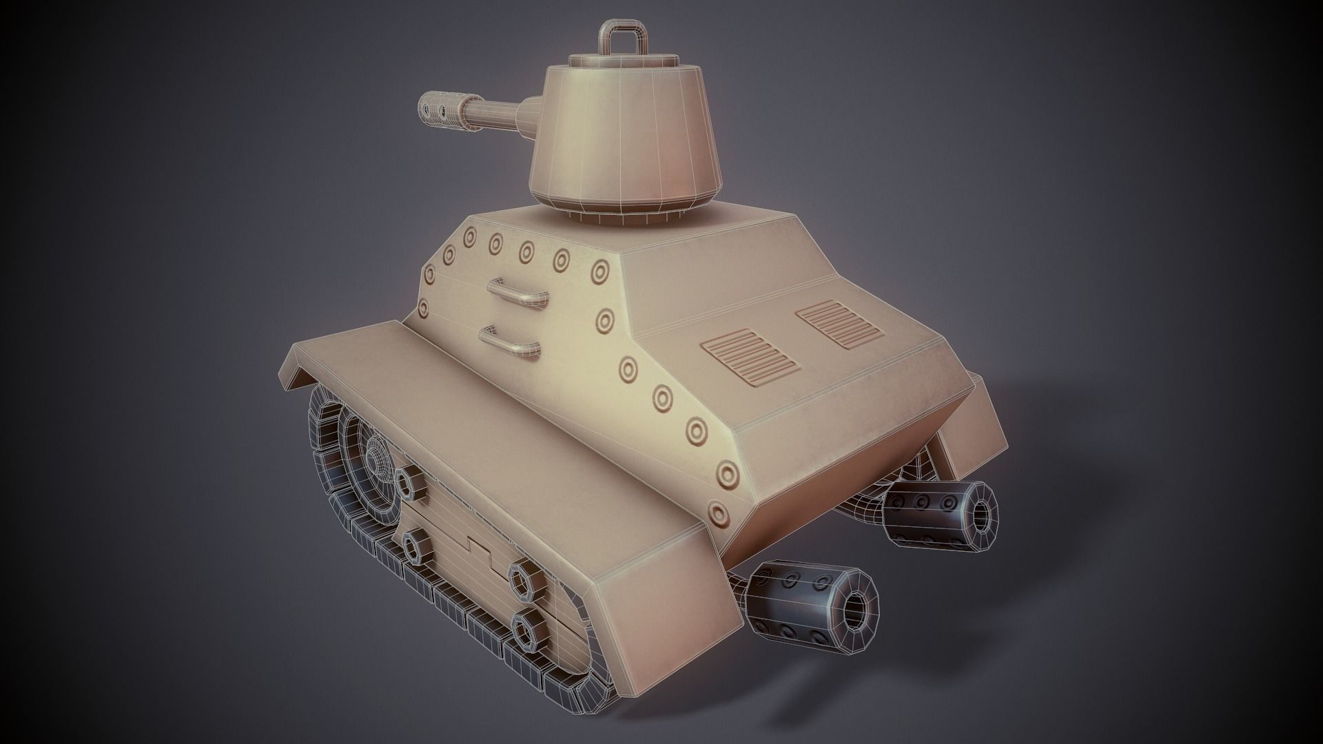 Stylized Tank - Tutorial Included  3D model_7