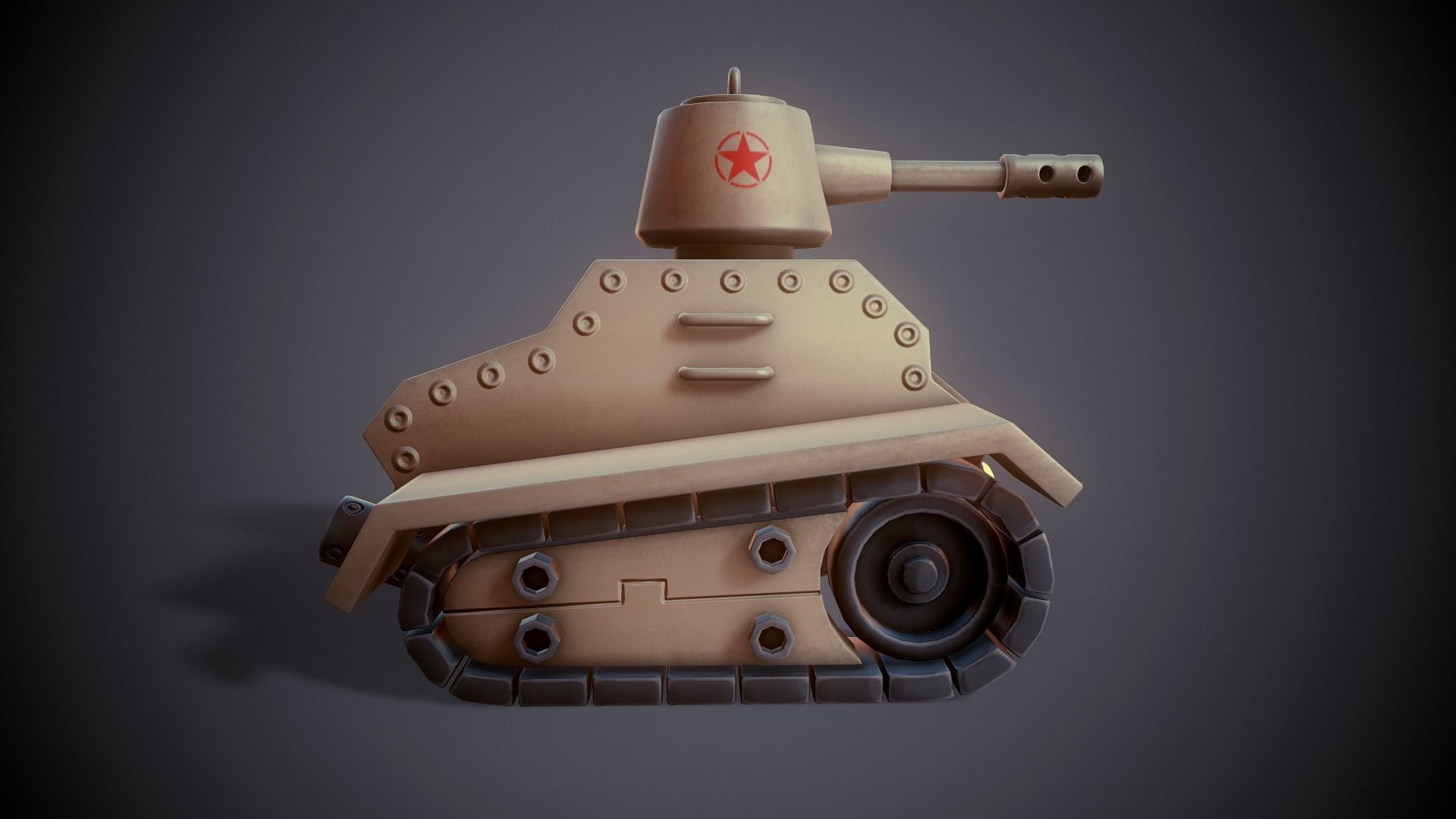 Stylized Tank - Tutorial Included  3D model_4