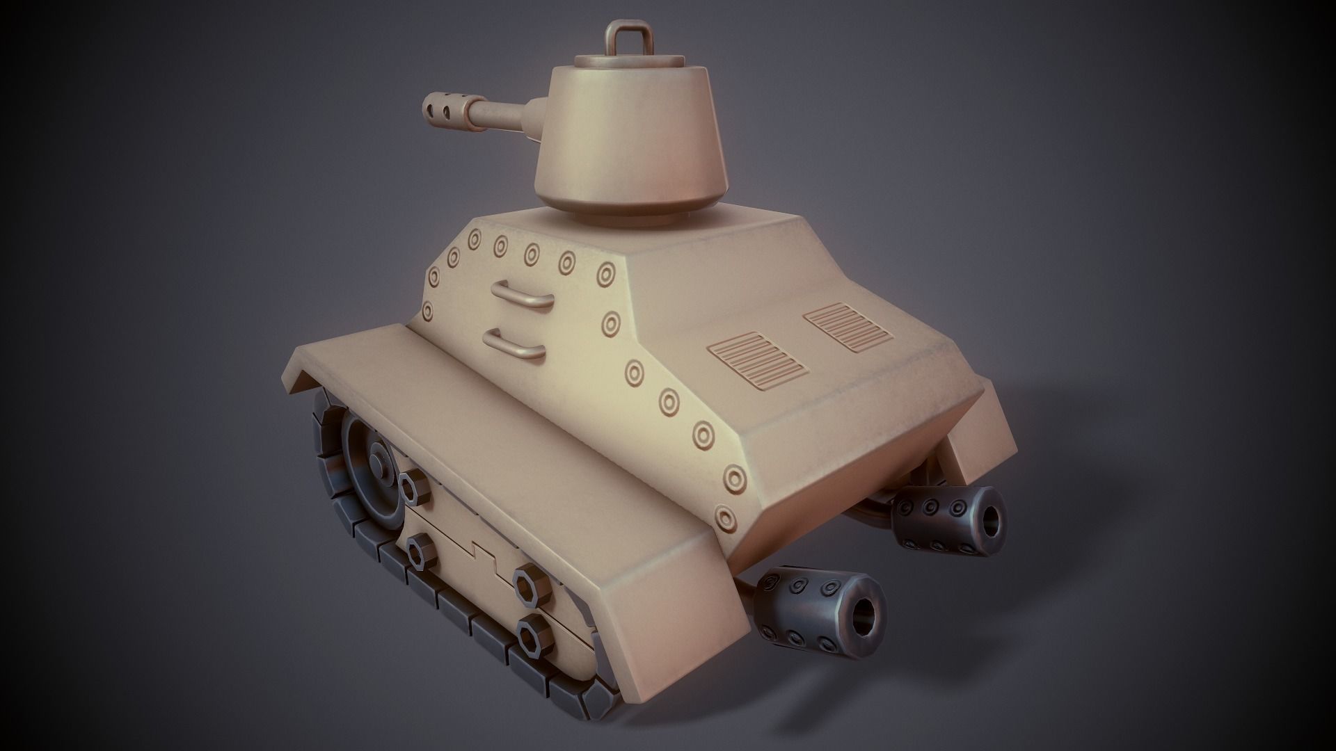 Stylized Tank - Tutorial Included  3D model_6