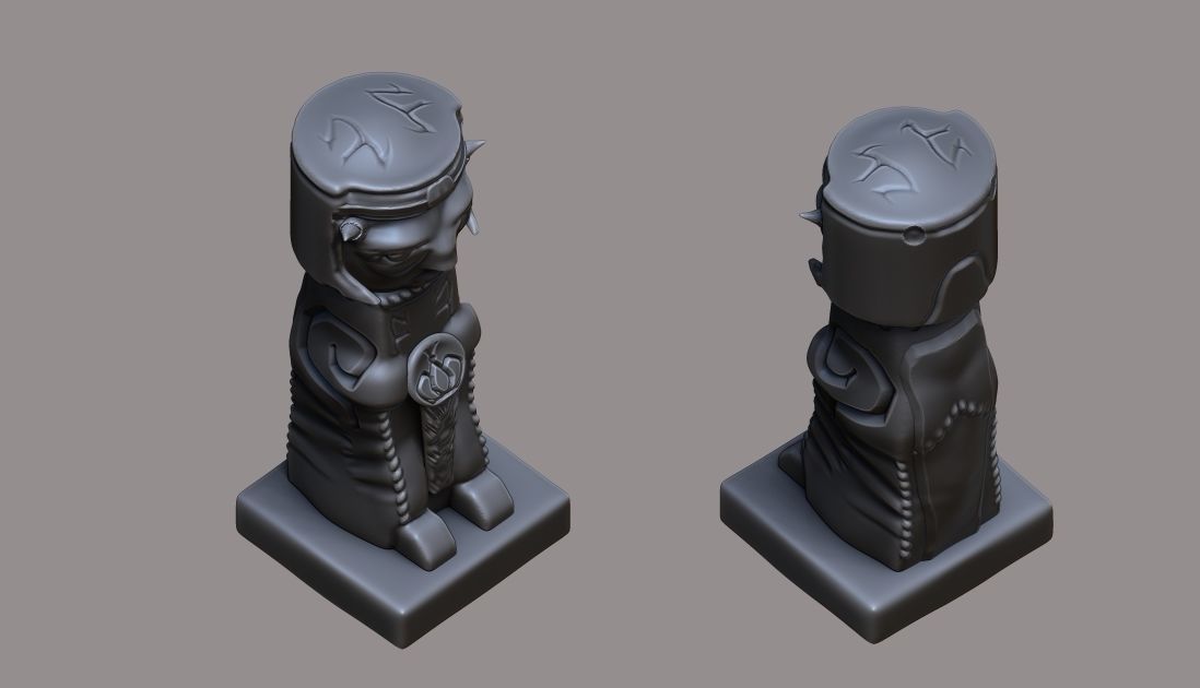 Aztec figure  3D model_7