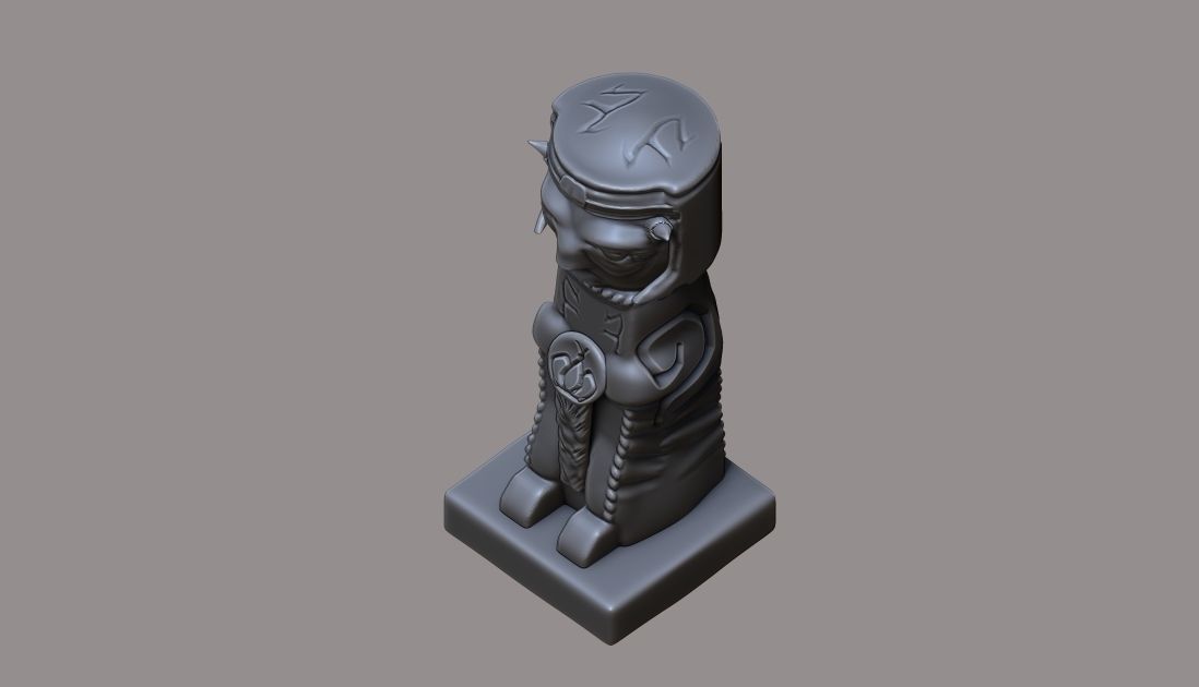 Aztec figure  3D model_5