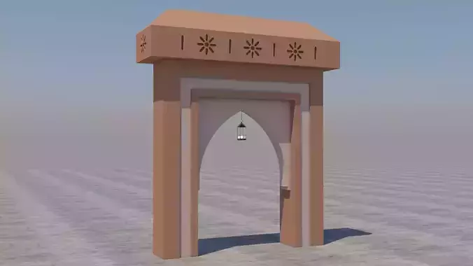 Traditional Moroccan Door Marrakech 3D model