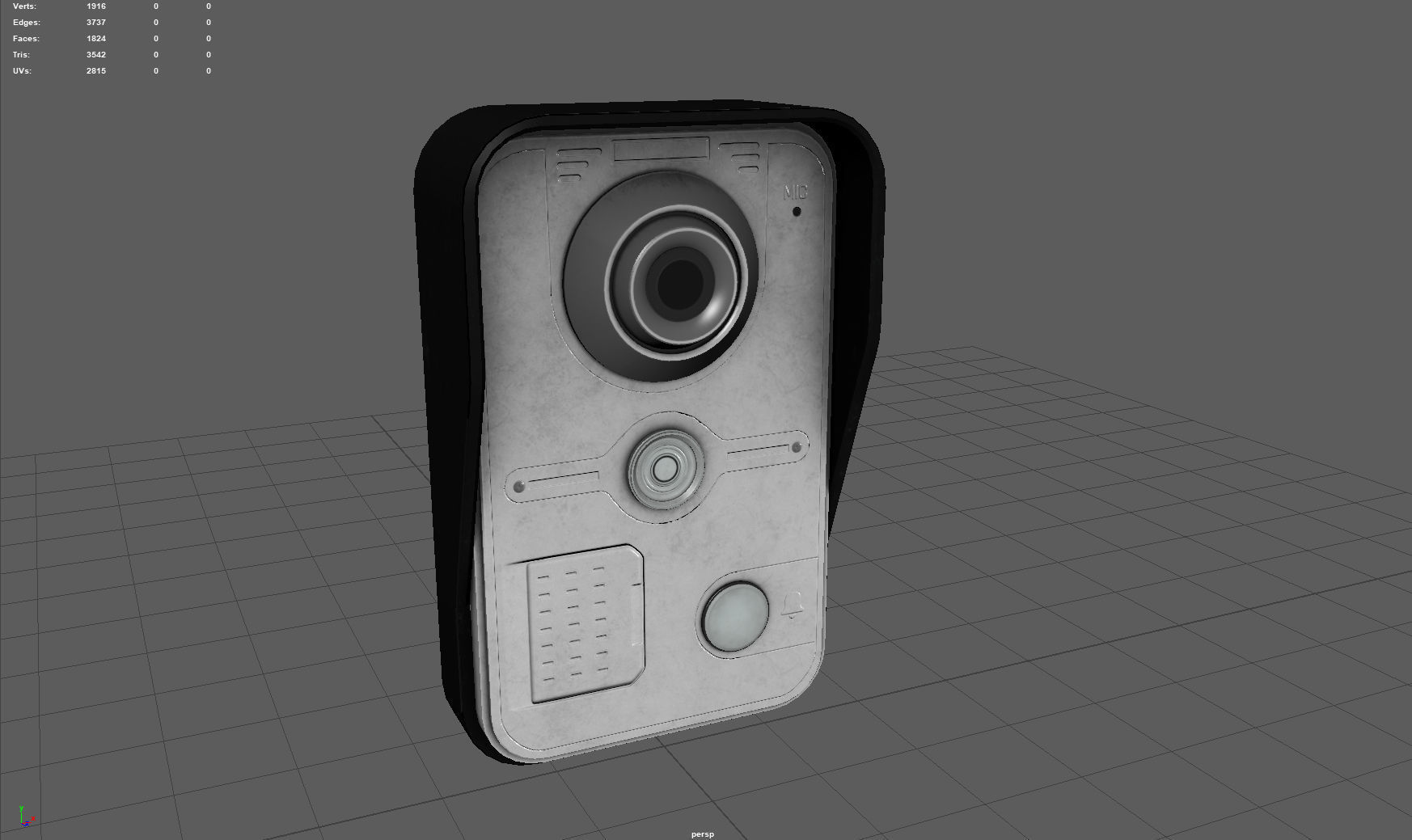 Door Intercom Low-poly 3D model_7