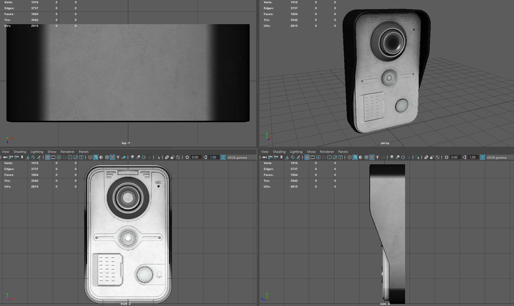 Door Intercom Low-poly 3D model_10