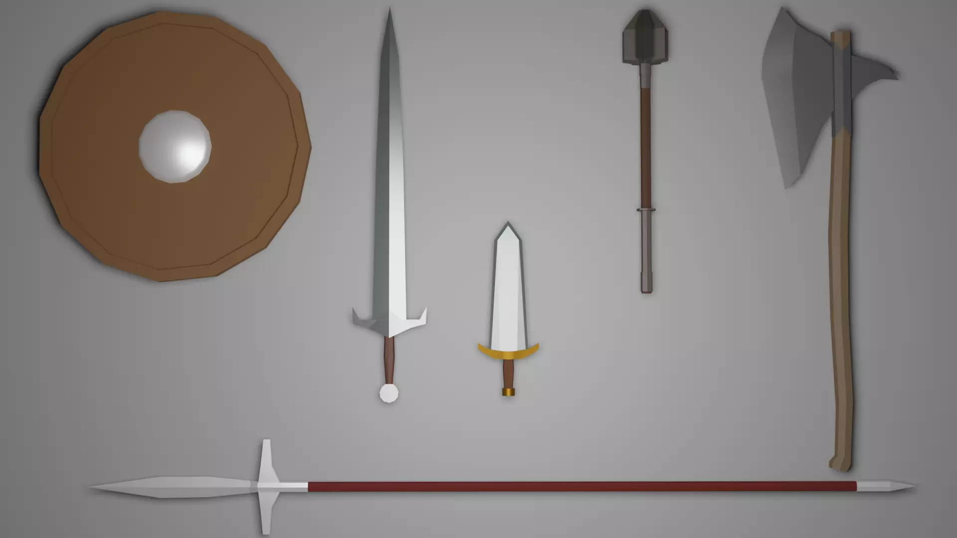 weaponry pack Low-poly 3D model_0