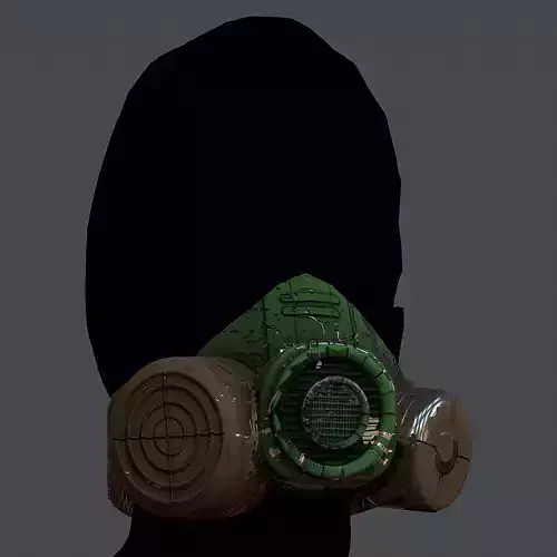 Gas mask helmet 3d model scifi Low-poly Low-poly 3D model