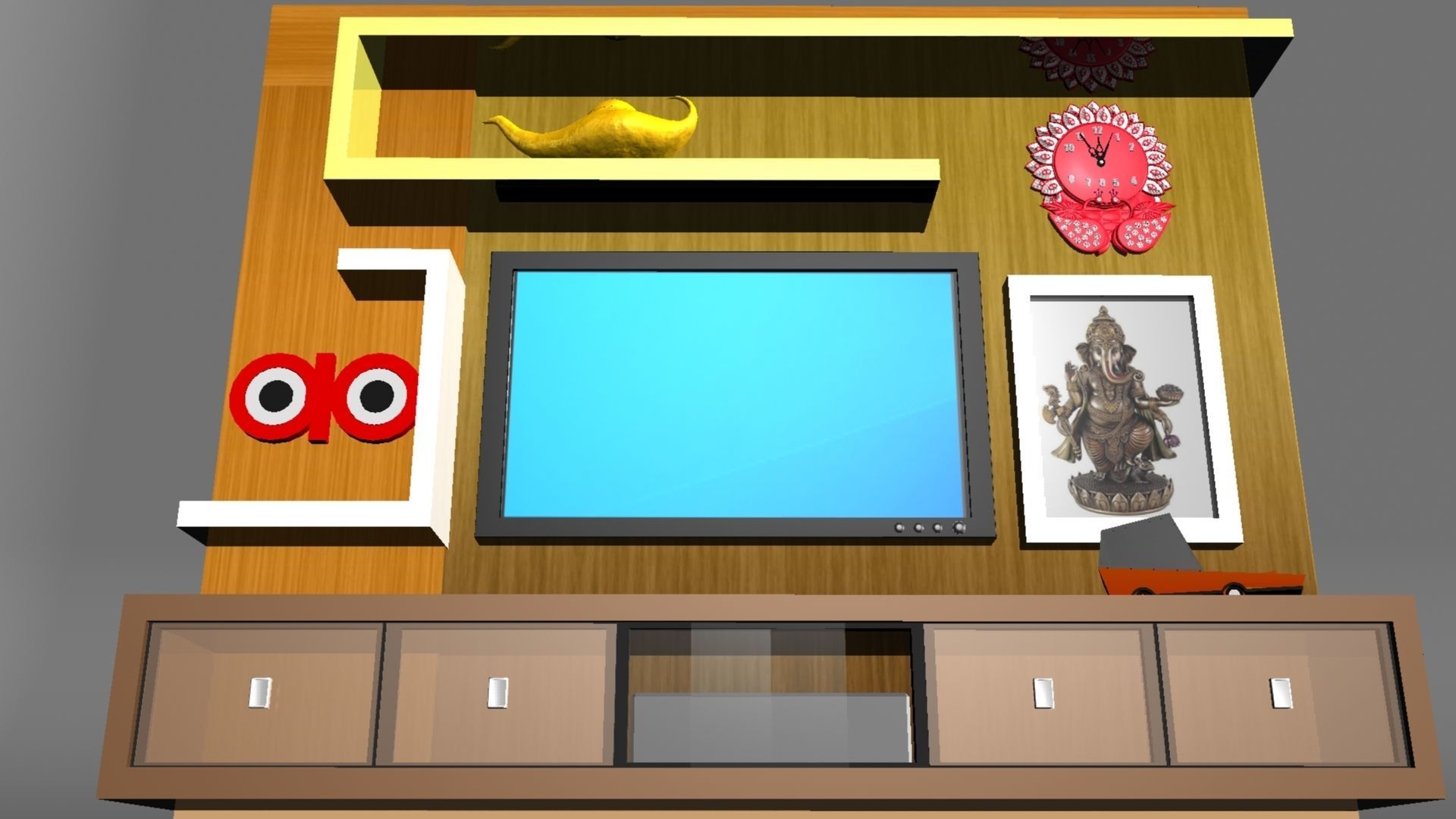 Television Table 3D model_30