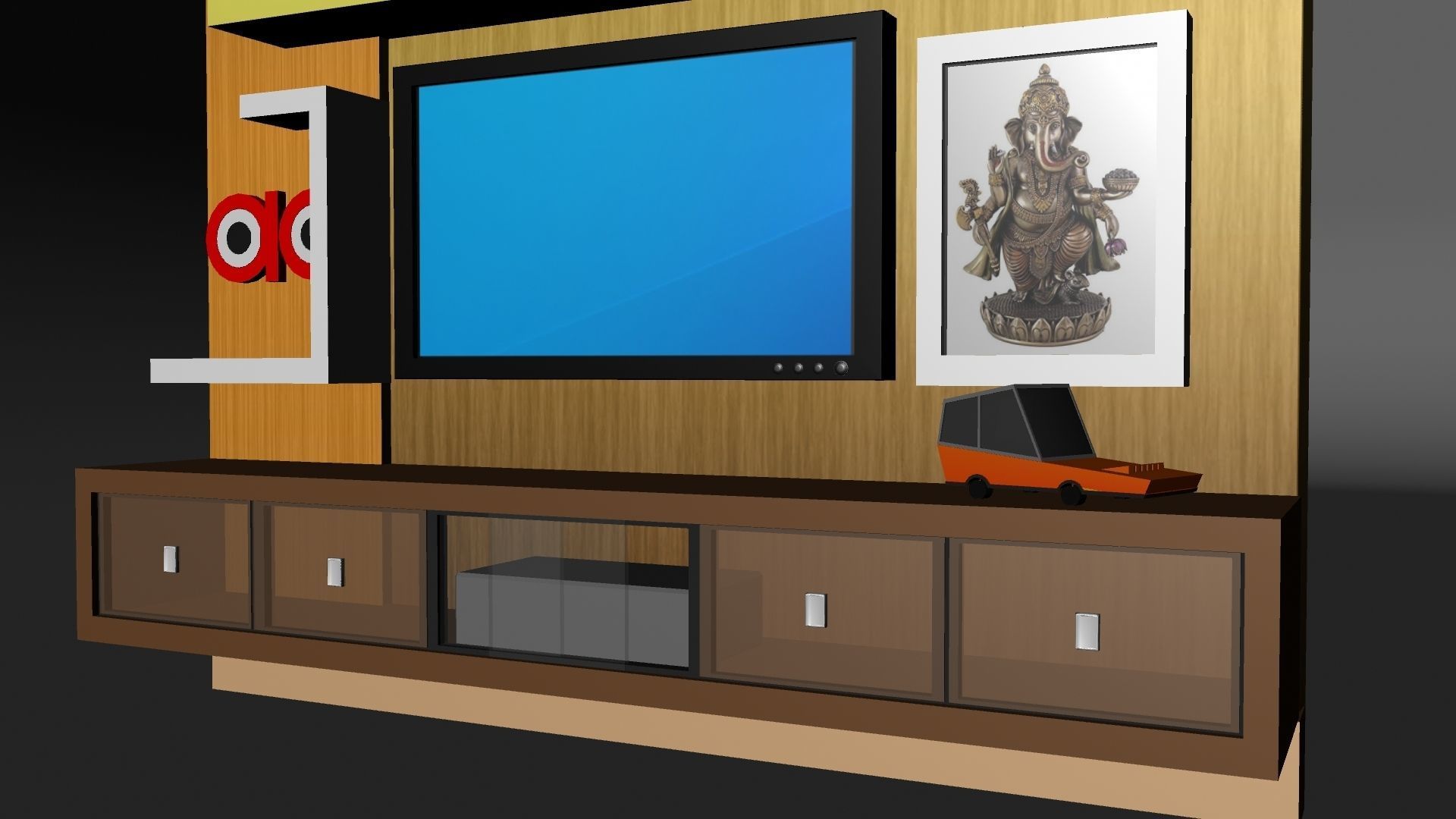 Television Table 3D model_9