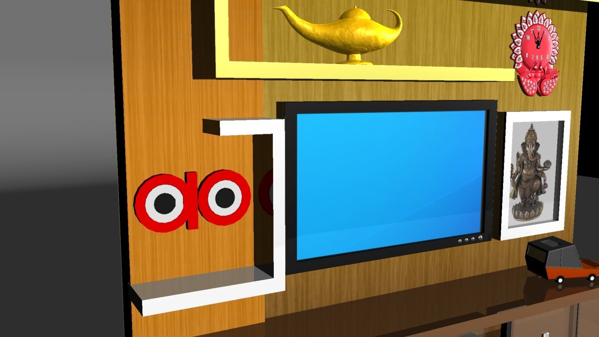 Television Table 3D model_22