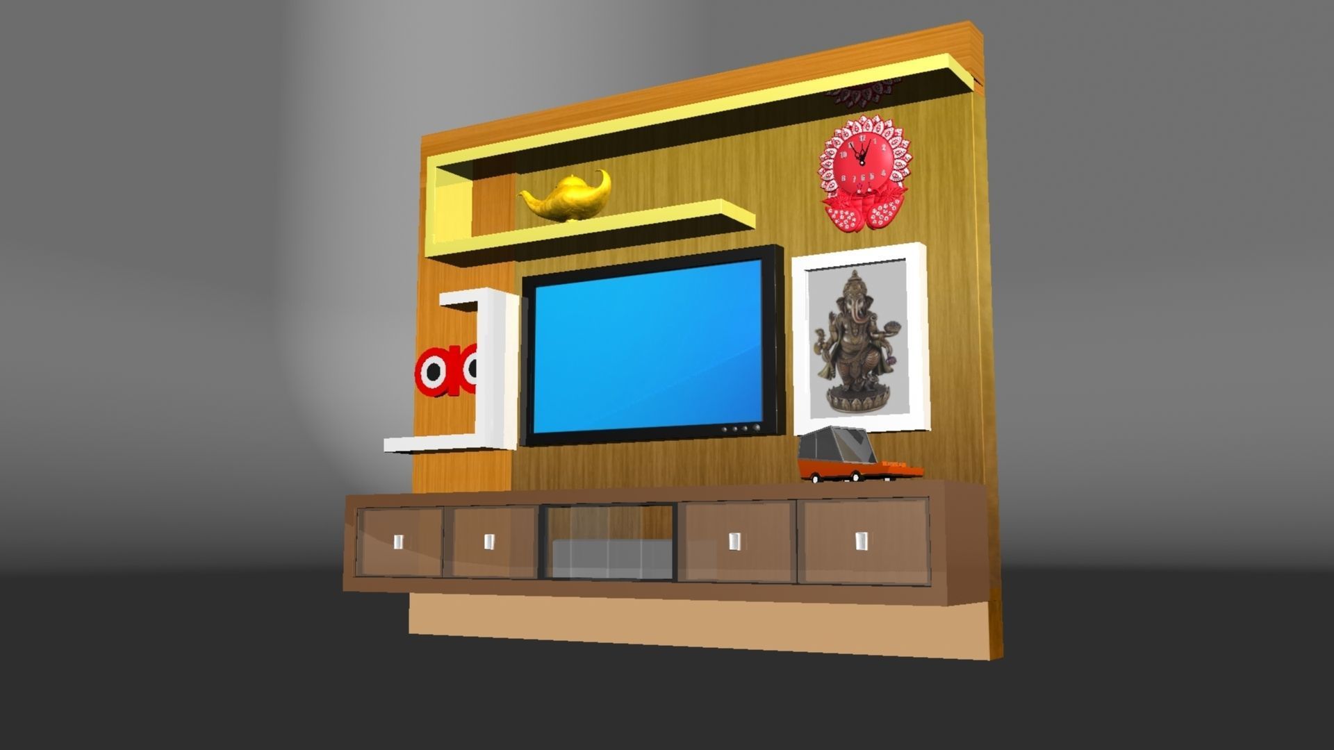 Television Table 3D model_27