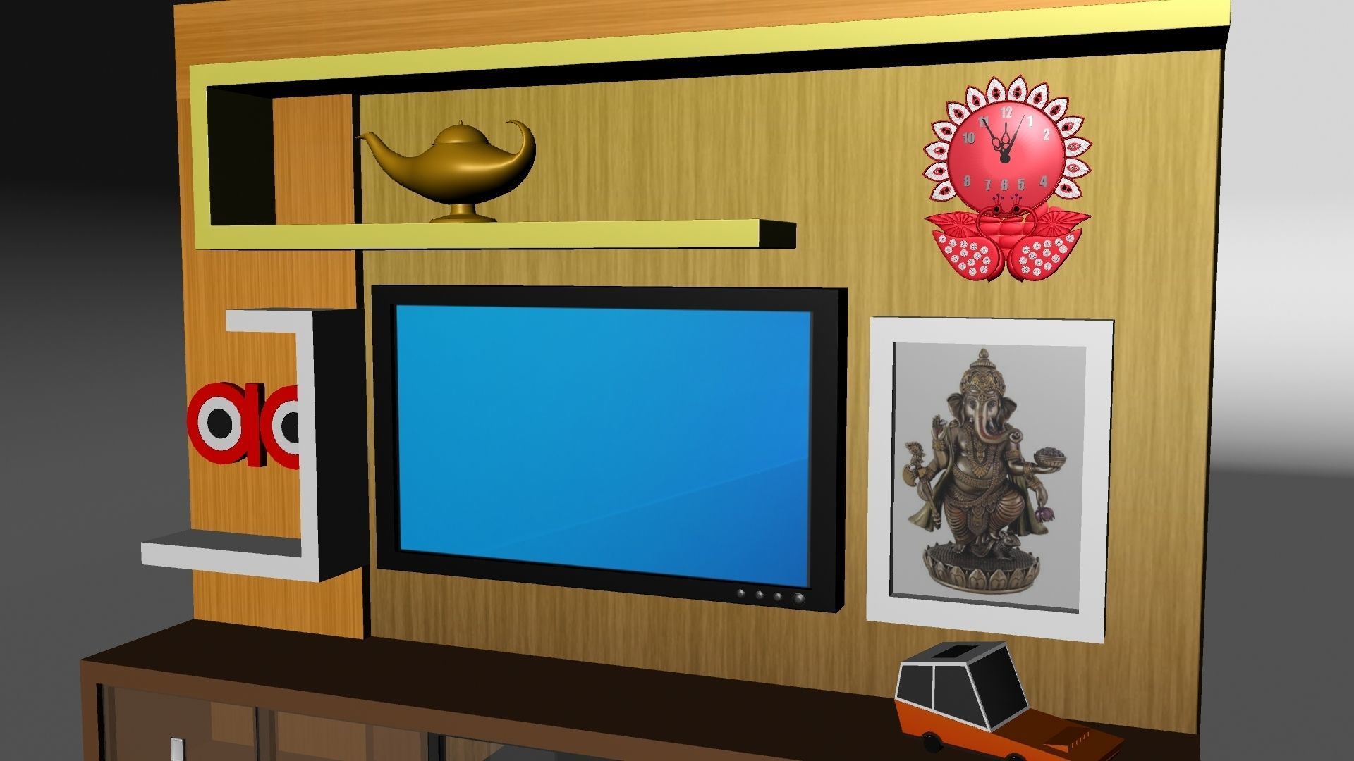 Television Table 3D model_12