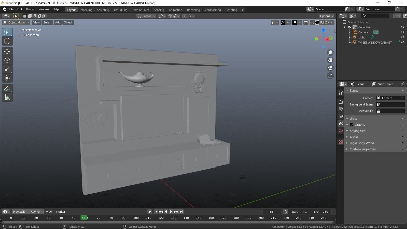 Television Table 3D model_5