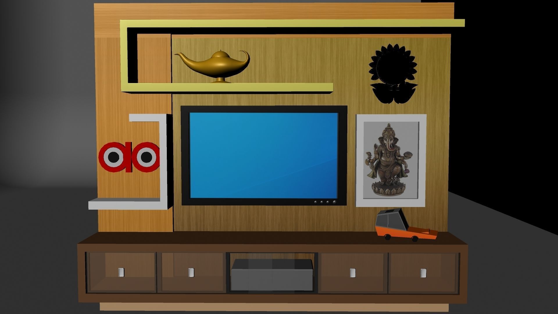 Television Table 3D model_7