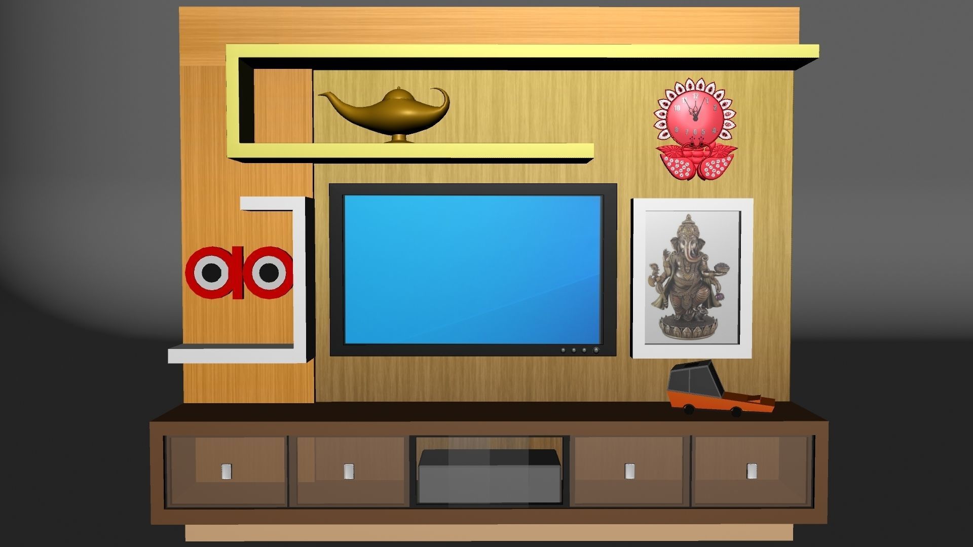 Television Table 3D model_11