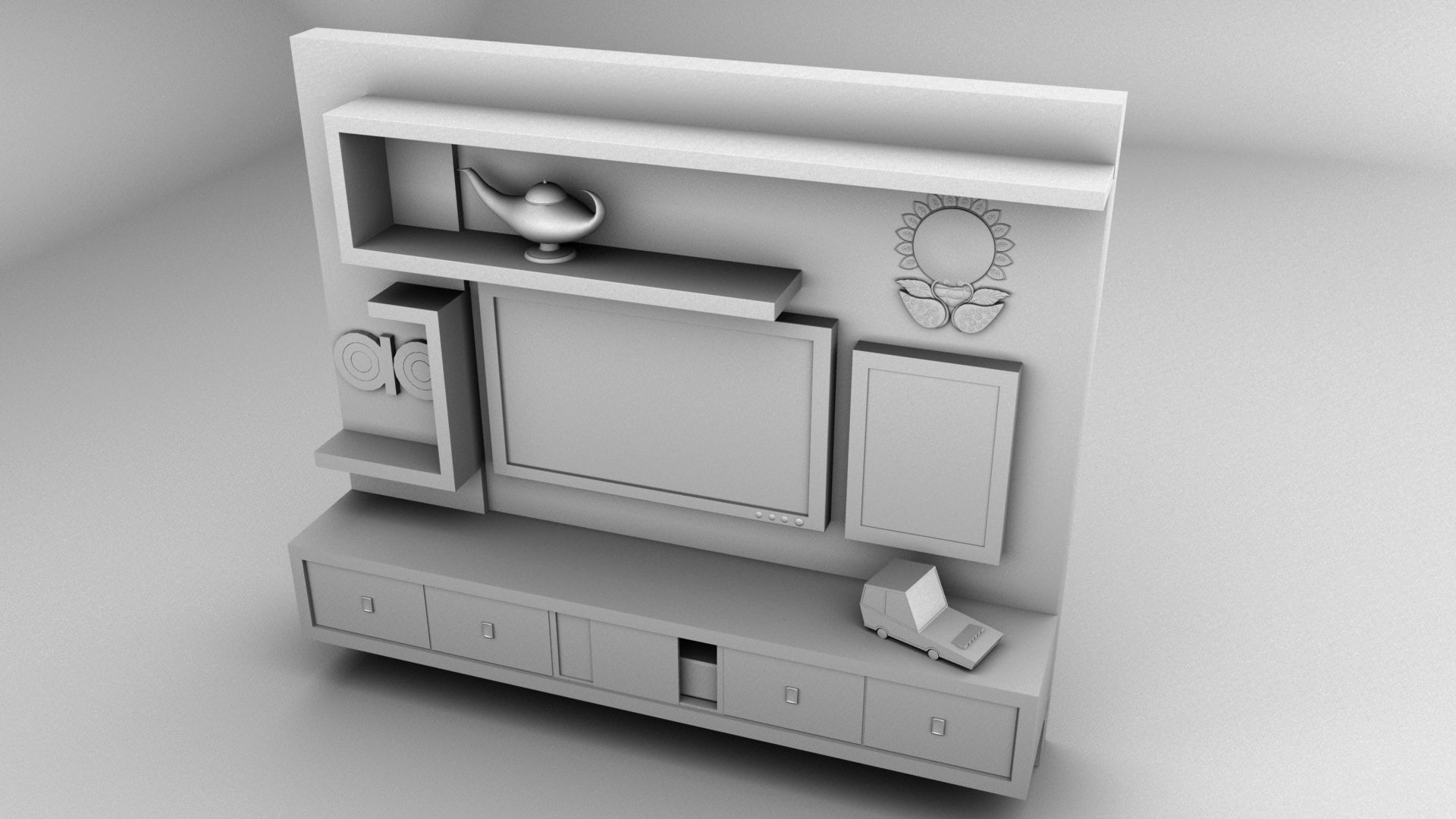Television Table 3D model_1