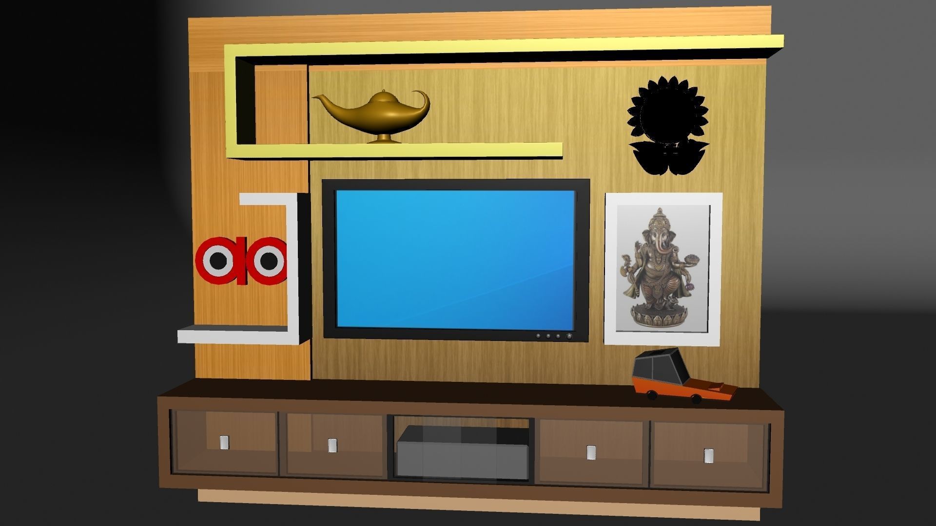 Television Table 3D model_8