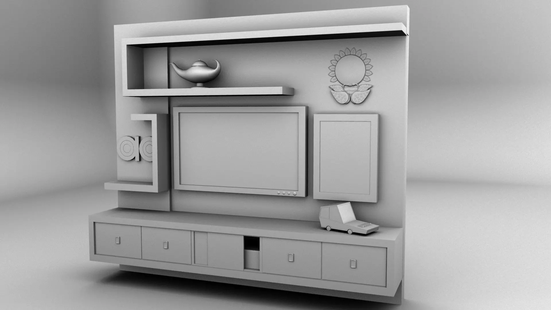 Television Table 3D model_0