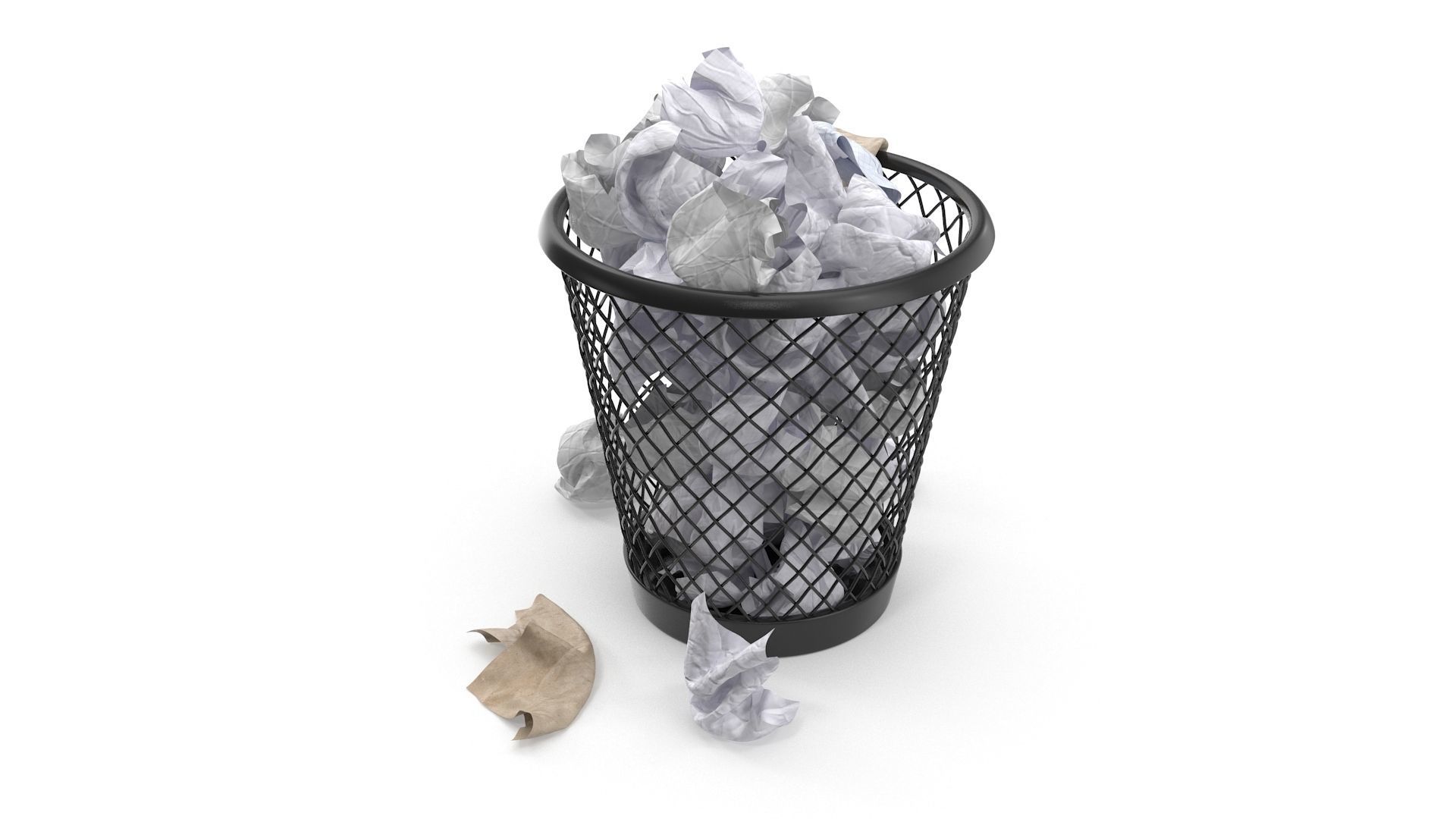 Wired Metal Bin Low-poly 3D model_2