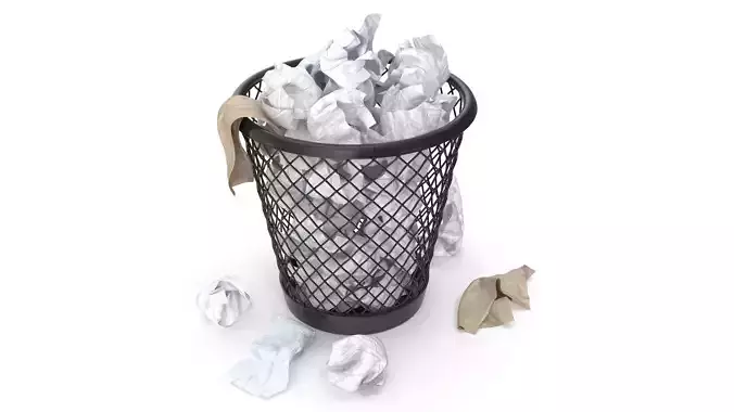 Wired Metal Bin Low-poly 3D model