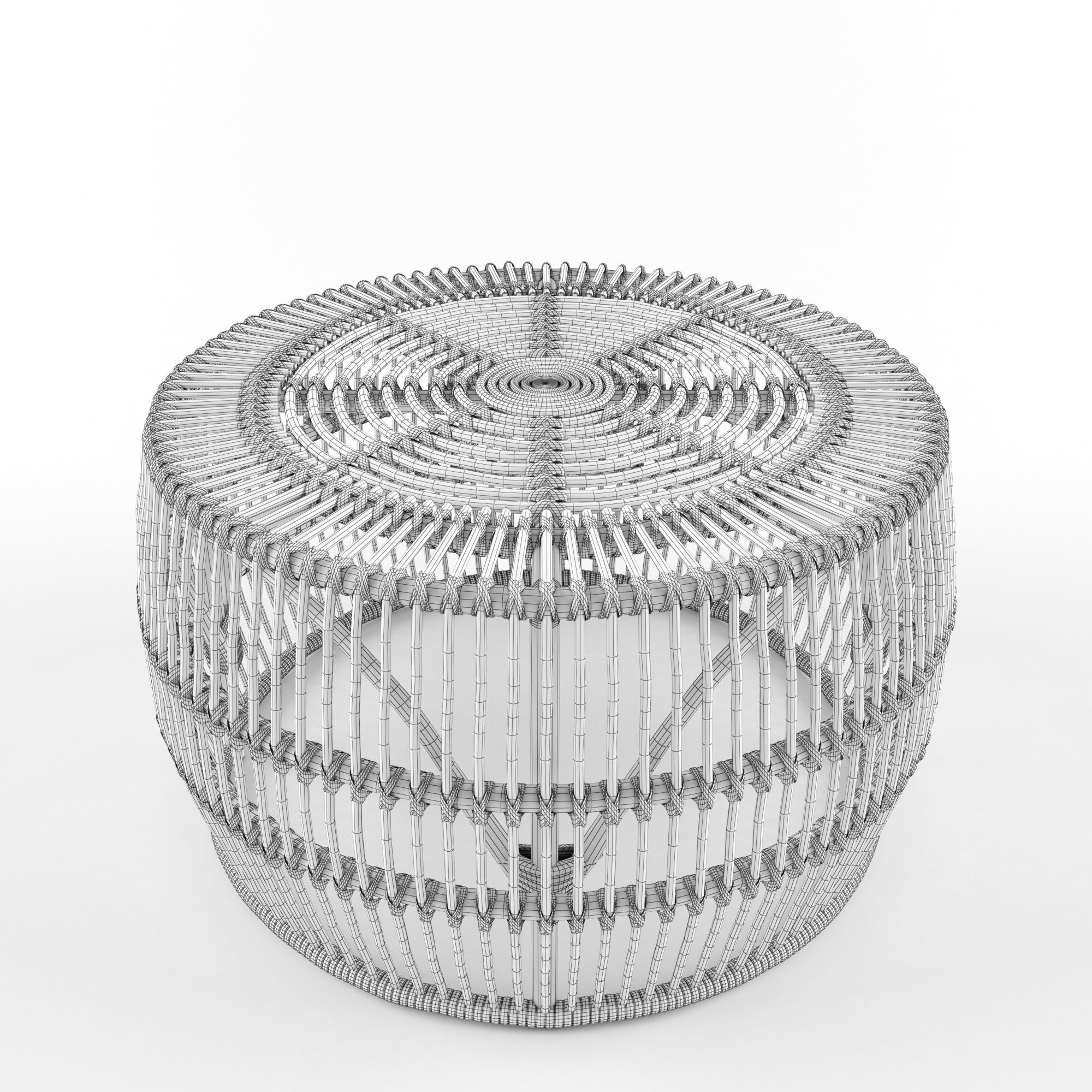 Pyronia Rattan Cage Coffee Table Natural 3D model_3