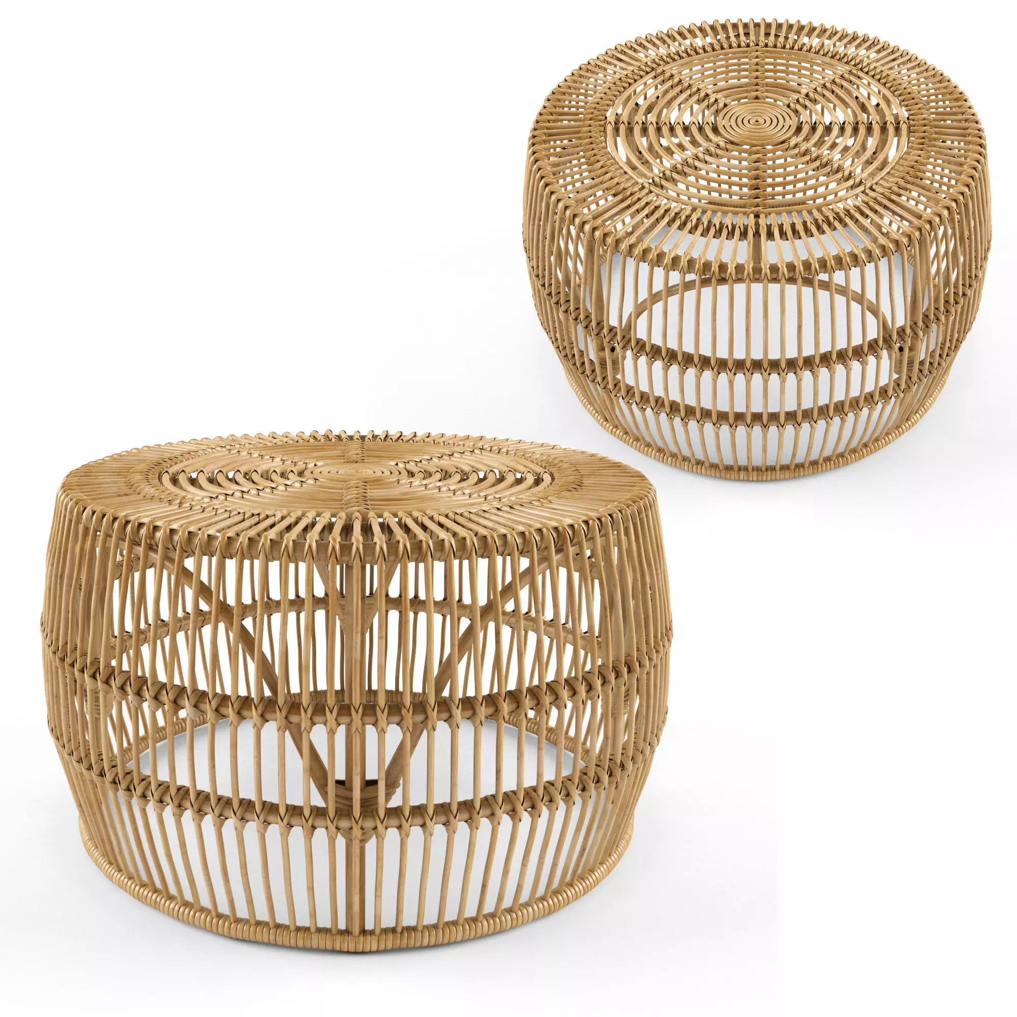 Pyronia Rattan Cage Coffee Table Natural 3D model_0