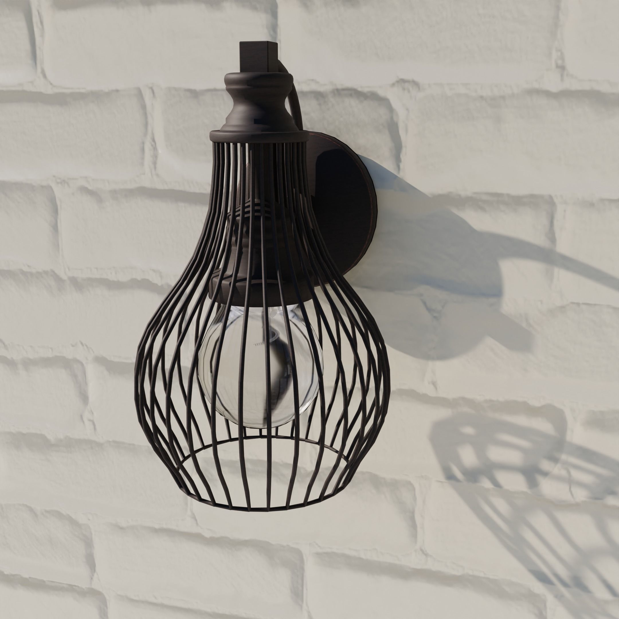 Five lamps with different designs Low-poly 3D model_19