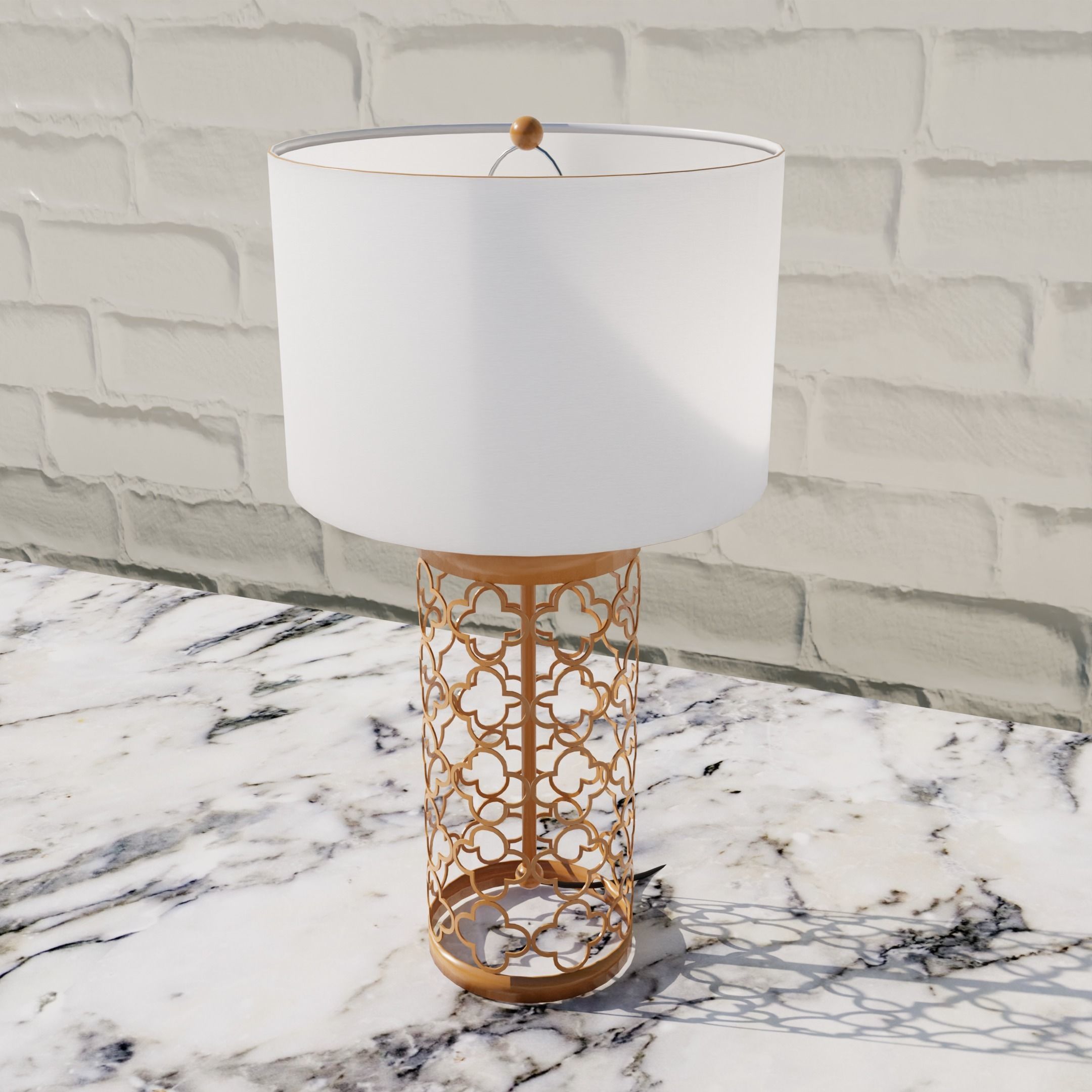 Five lamps with different designs Low-poly 3D model_8