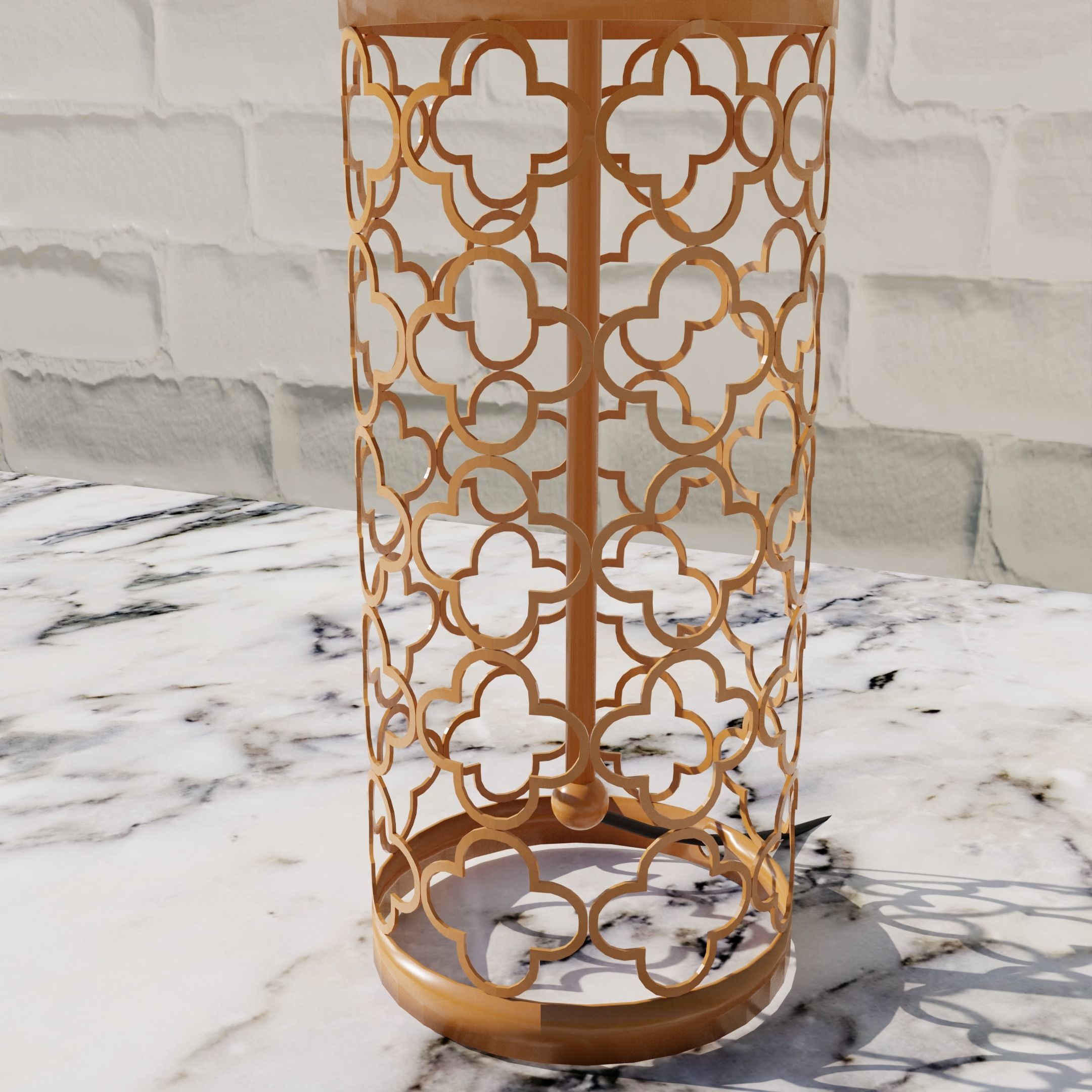 Five lamps with different designs Low-poly 3D model_7