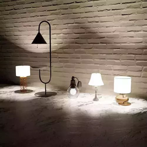 Five lamps with different designs