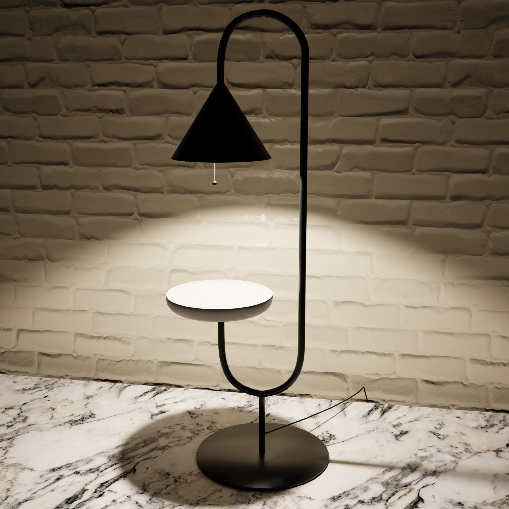 Five lamps with different designs Low-poly 3D model_14