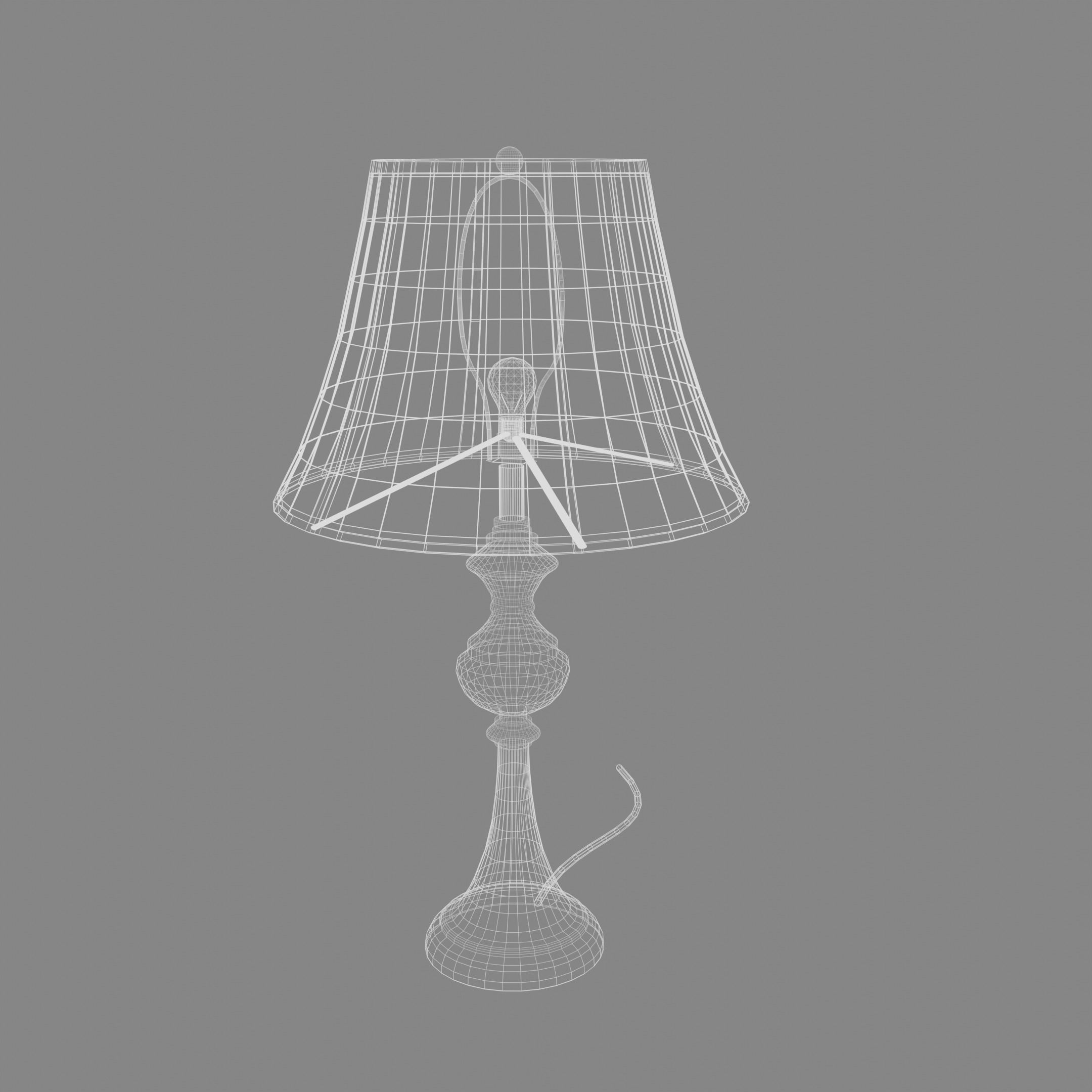 Five lamps with different designs Low-poly 3D model_31