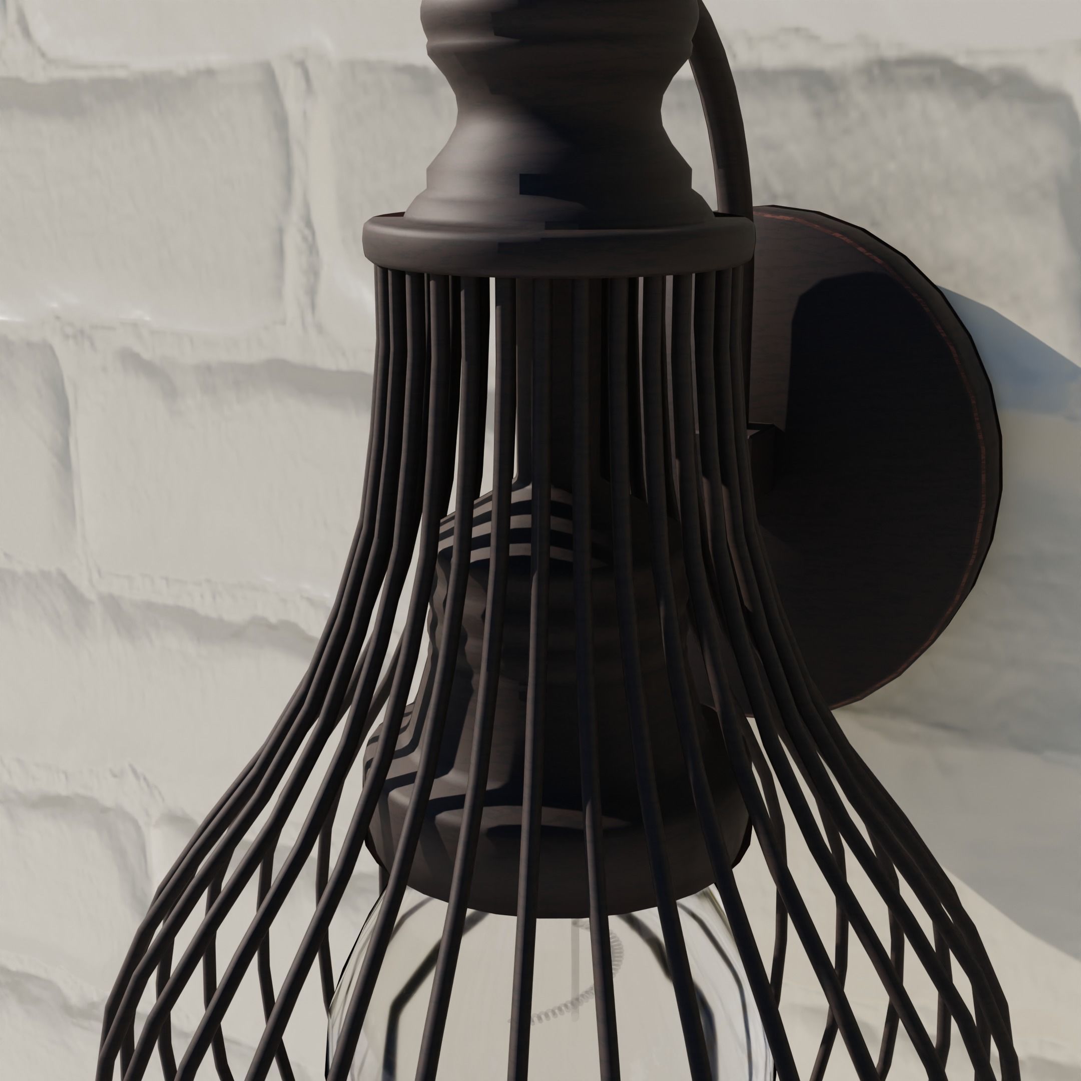 Five lamps with different designs Low-poly 3D model_21