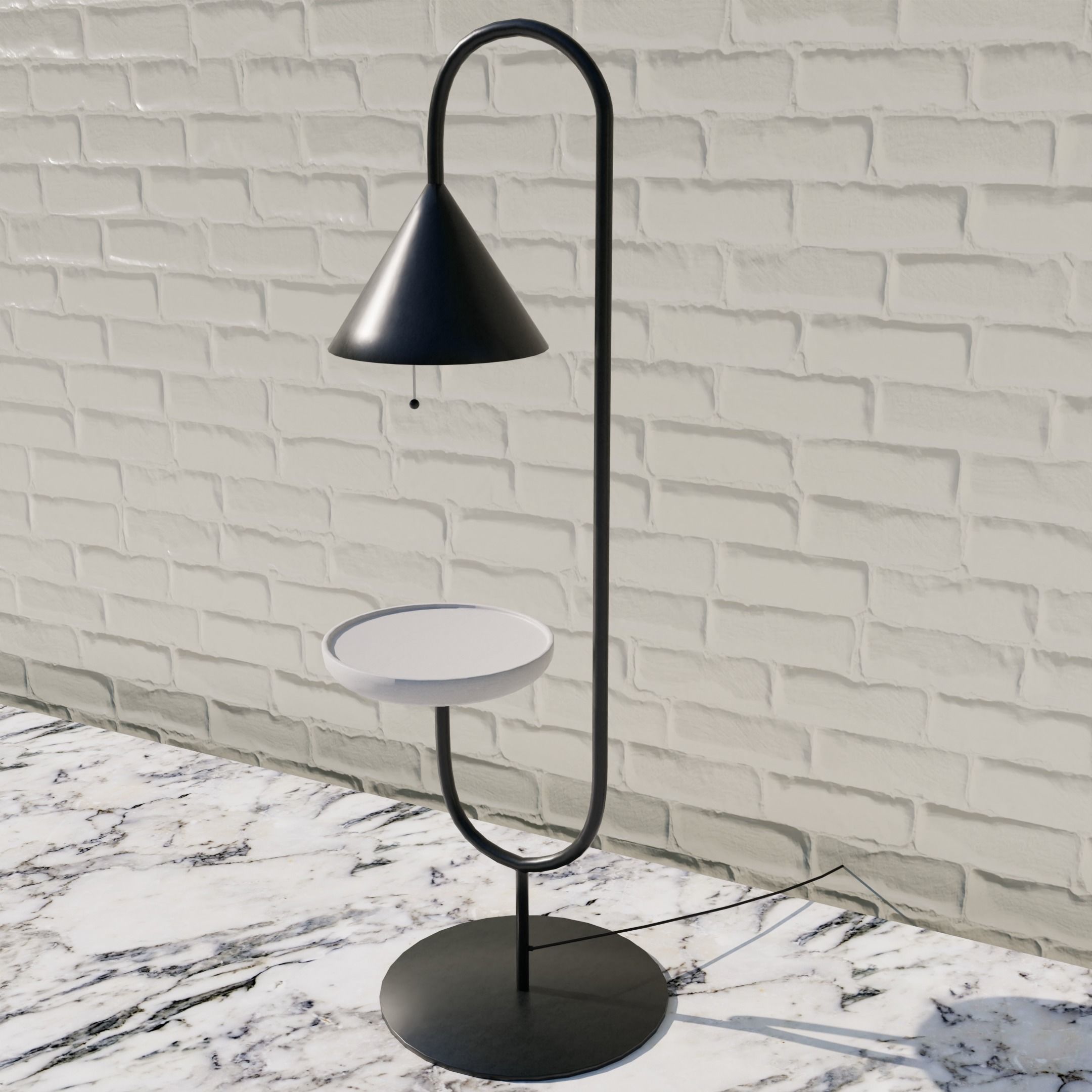 Five lamps with different designs Low-poly 3D model_15