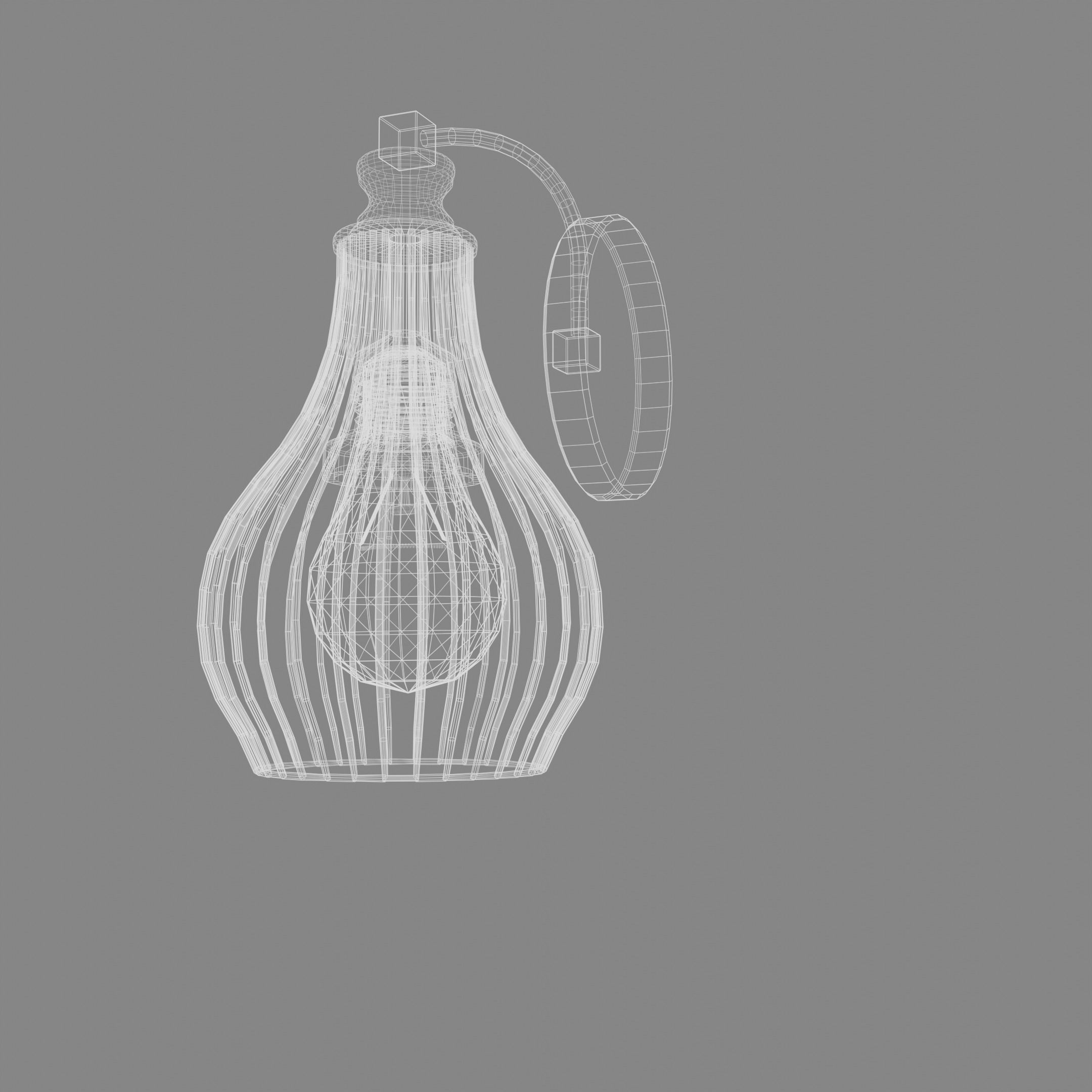 Five lamps with different designs Low-poly 3D model_24