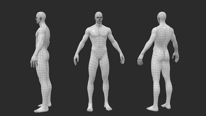 Base Mesh Male Body Low-poly 3D model