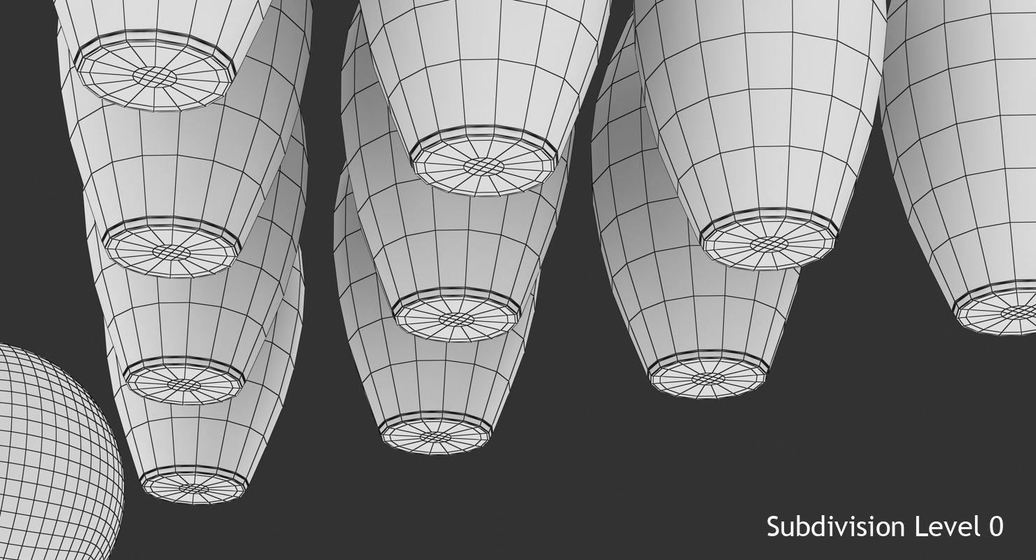 Bowling Ball and Pins Low-poly 3D model_12