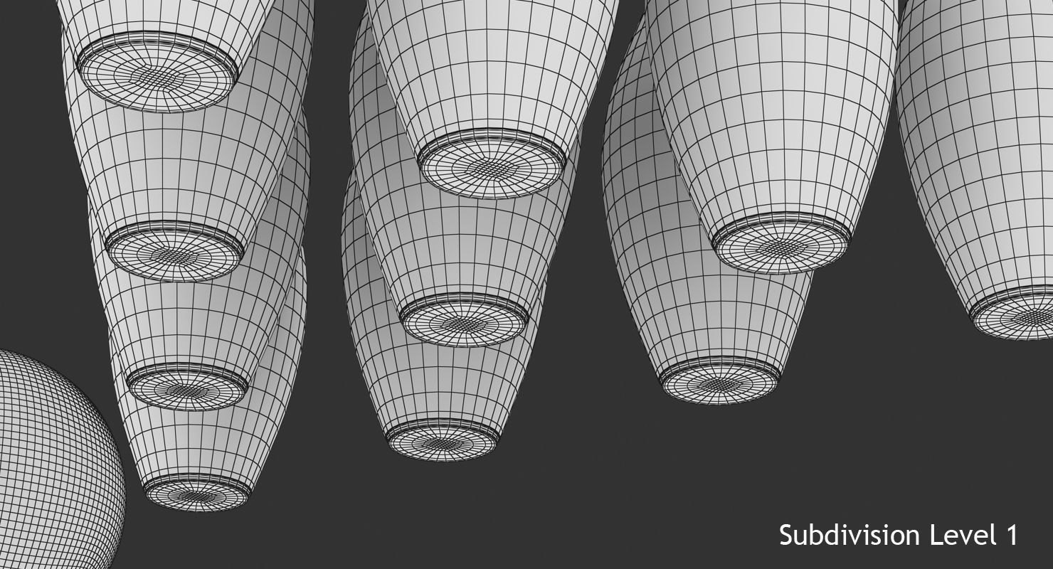 Bowling Ball and Pins Low-poly 3D model_13
