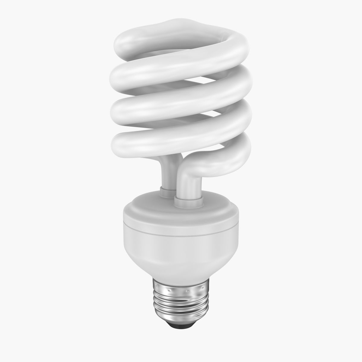 Fluorescent light bulb Low-poly 3D model_3