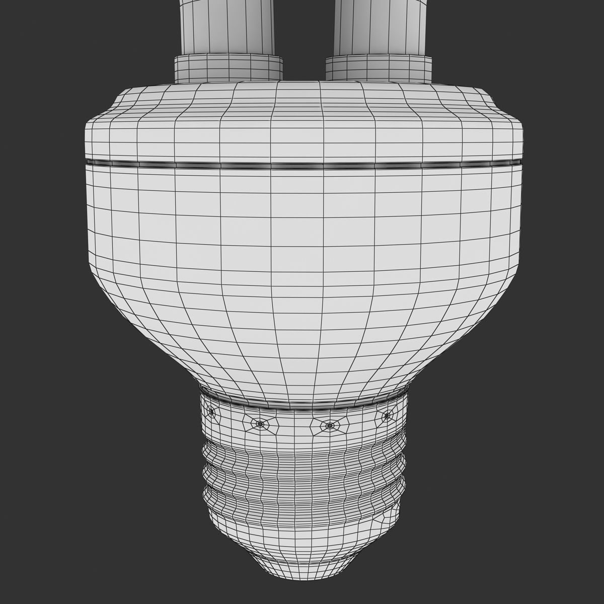 Fluorescent light bulb Low-poly 3D model_9