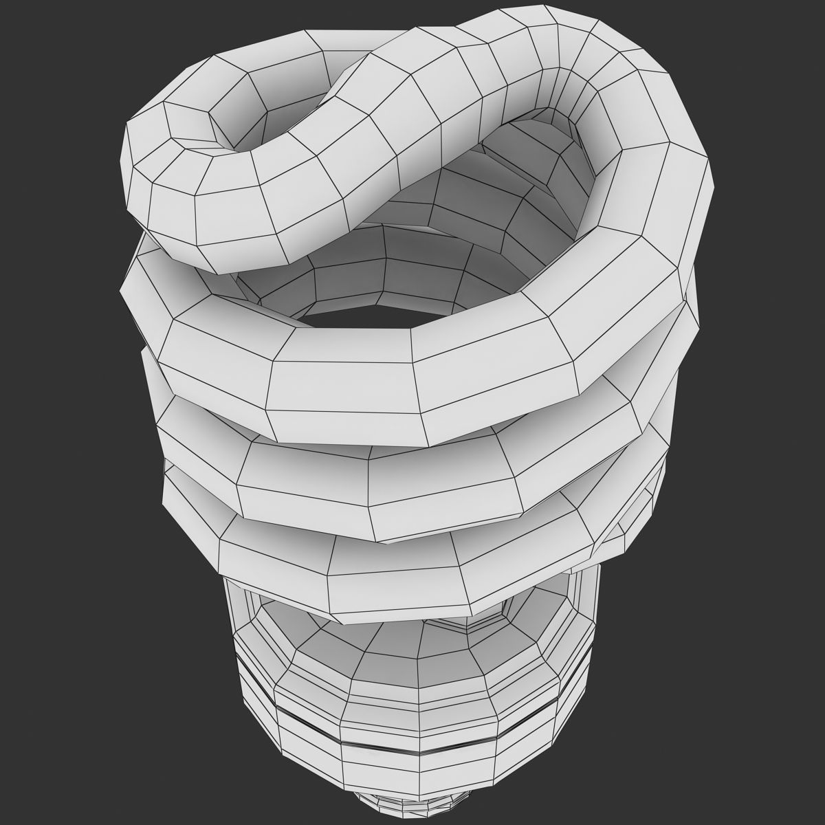 Fluorescent light bulb Low-poly 3D model_10