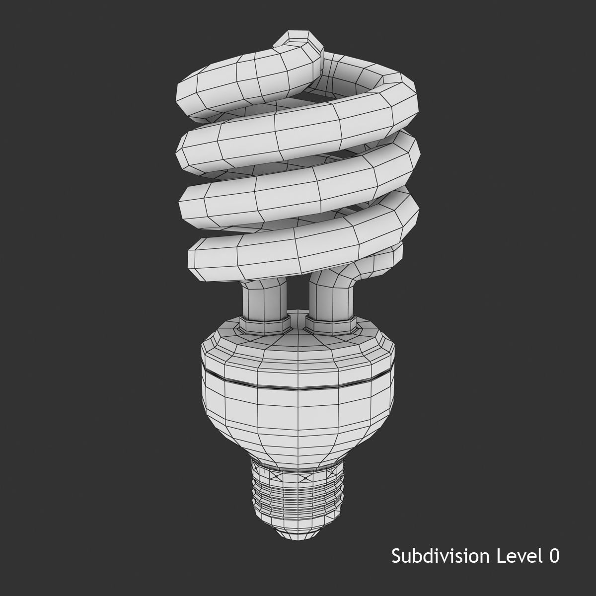 Fluorescent light bulb Low-poly 3D model_6