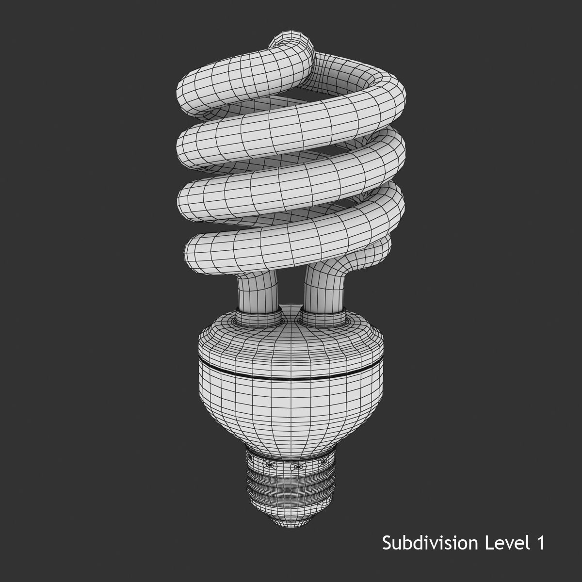 Fluorescent light bulb Low-poly 3D model_7