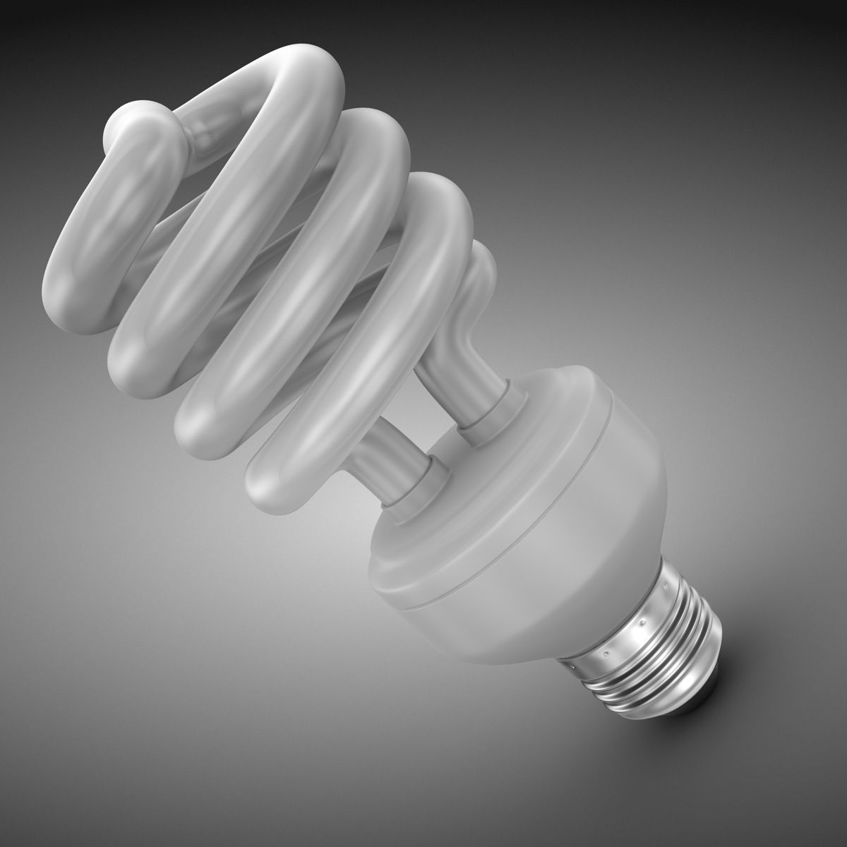 Fluorescent light bulb Low-poly 3D model_1