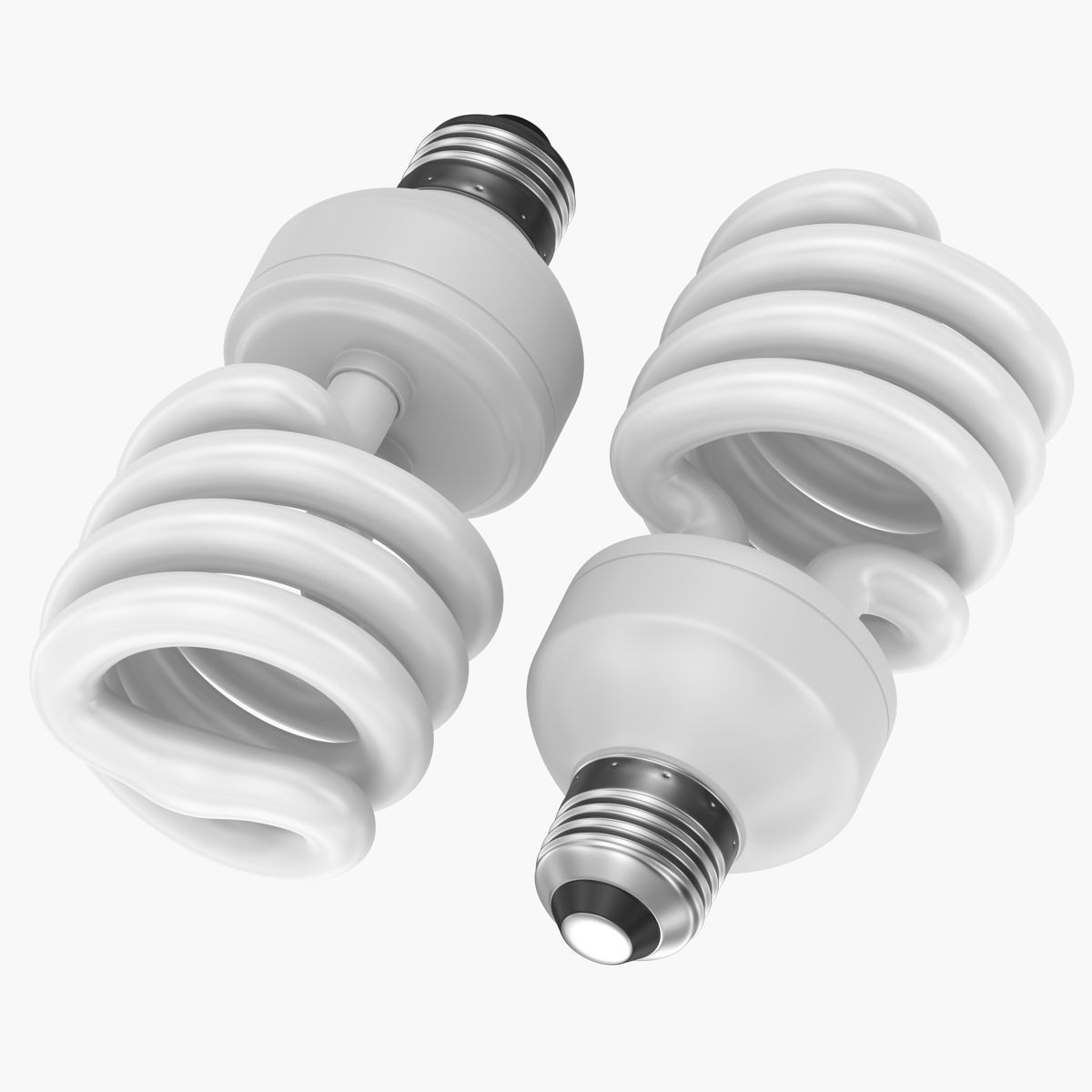 Fluorescent light bulb Low-poly 3D model_4