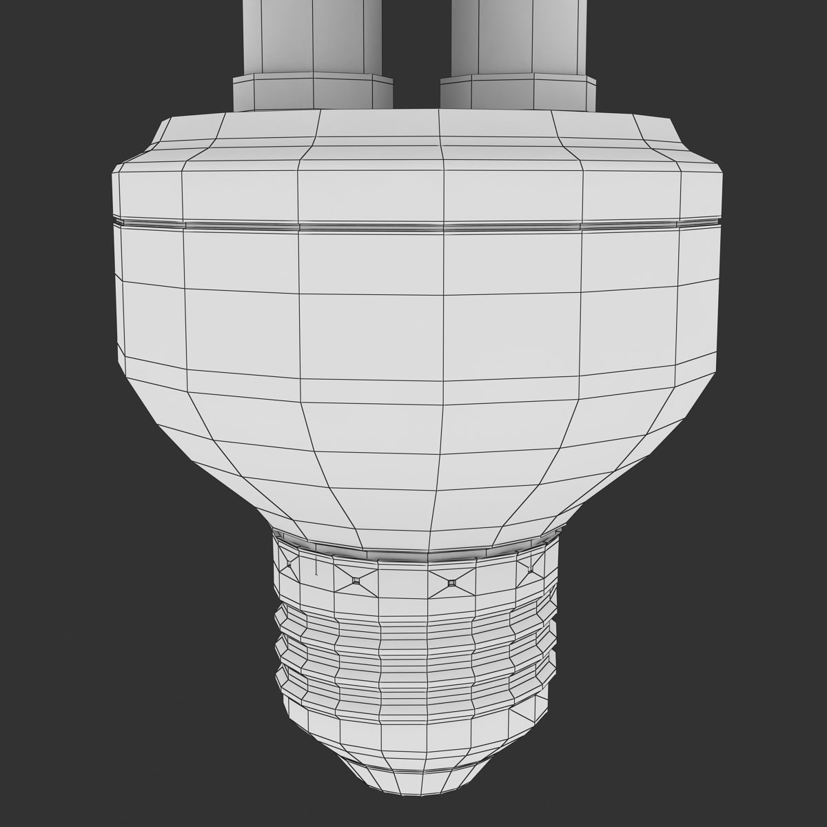 Fluorescent light bulb Low-poly 3D model_8