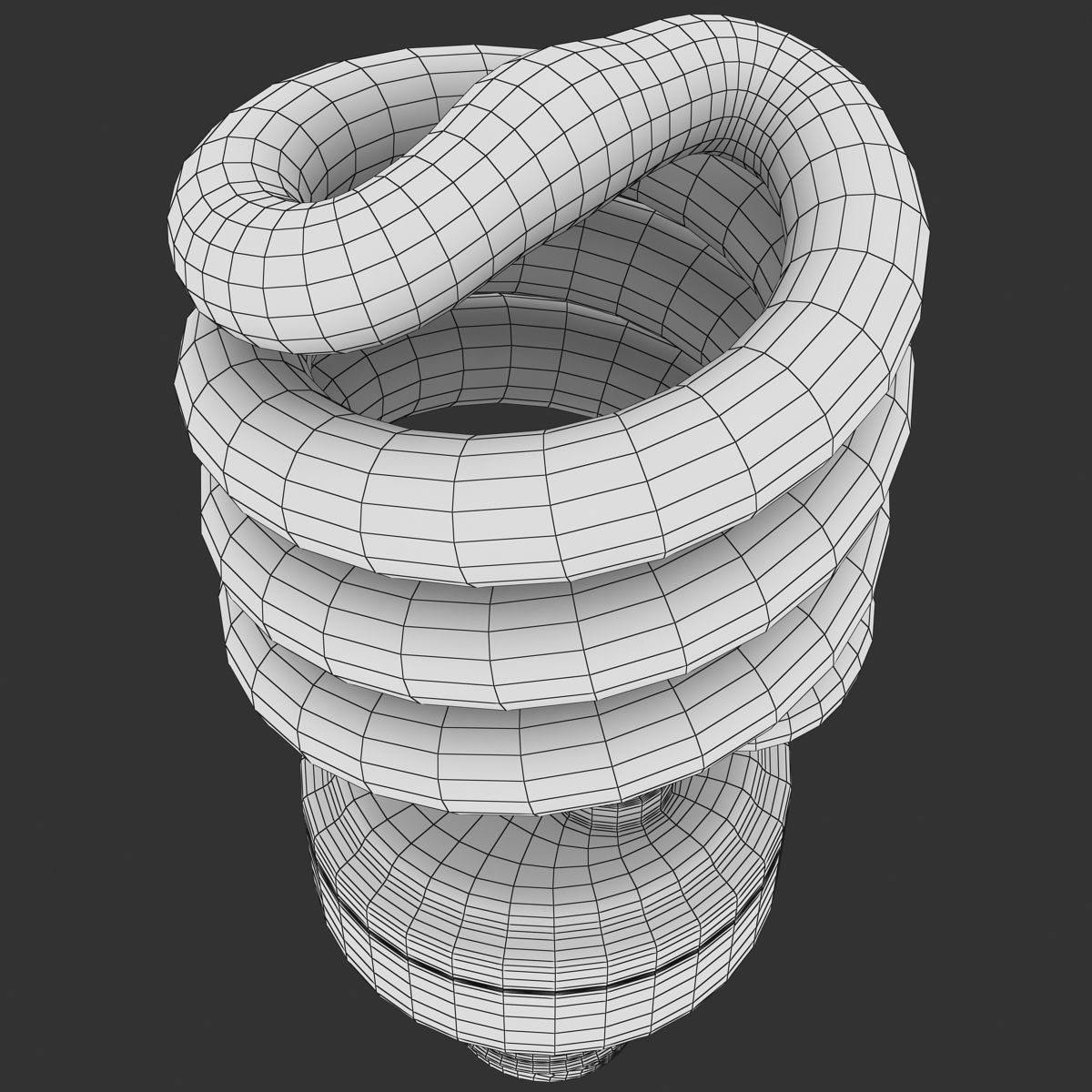 Fluorescent light bulb Low-poly 3D model_11