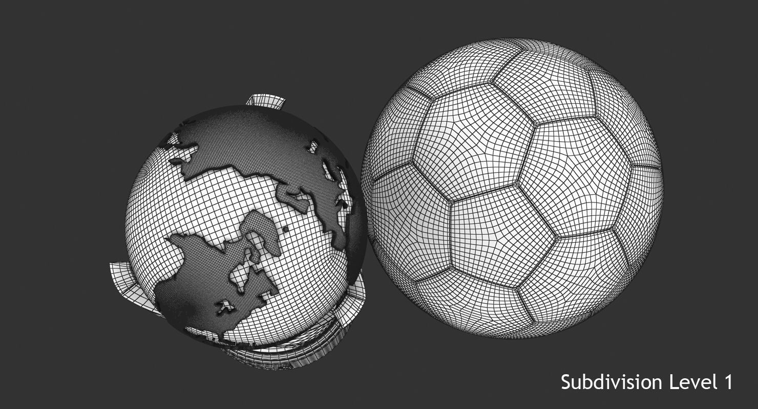 Gold Cup and Soccer Ball Low-poly 3D model_11