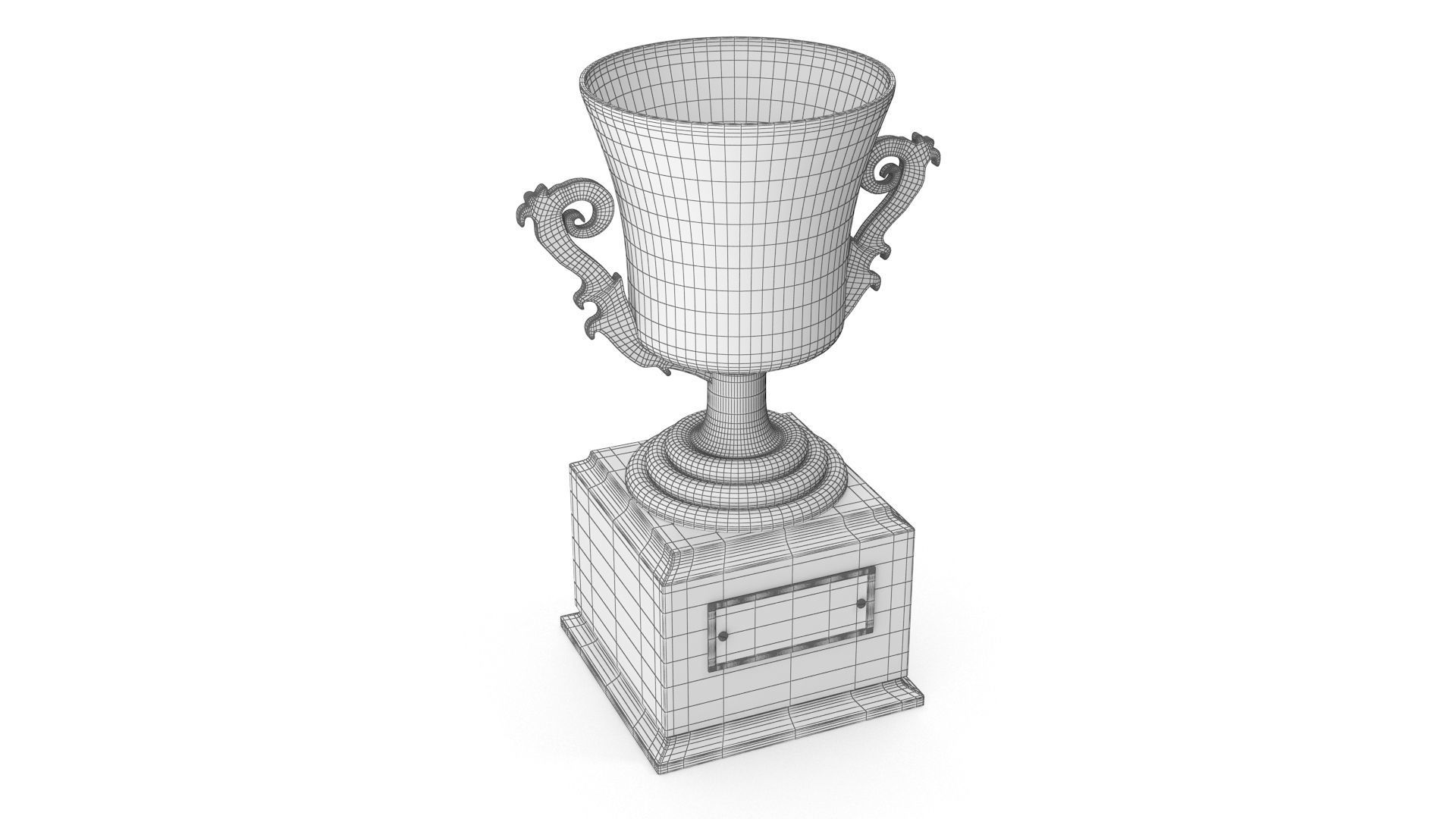 Gold Cup Low-poly 3D model_8